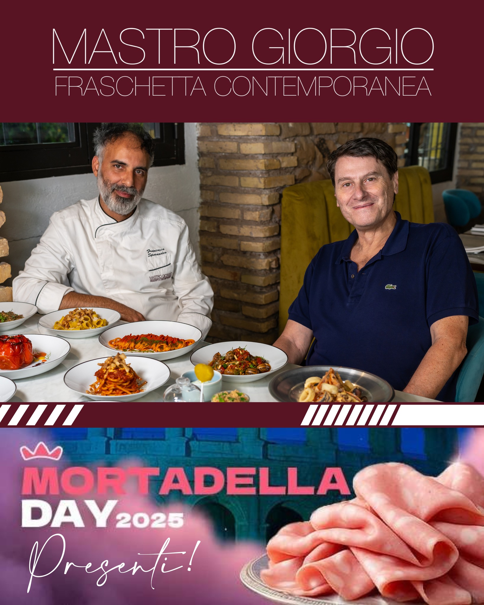𝑴𝒂𝒔𝒕𝒓𝒐 𝑮𝒊𝒐𝒓𝒈𝒊𝒐 𝒂𝒍𝒍𝒂 𝑭𝒆𝒔𝒕𝒂 𝒅𝒆𝒍 𝑪𝒊𝒏𝒆𝒎𝒂: 𝑼𝒏 𝒐𝒎𝒂𝒈𝒈𝒊𝒐 𝒂𝒍𝒍'𝒊𝒕𝒂𝒍𝒊𝒂𝒏𝒂!
𝐼𝑙 𝑛𝑜𝑠𝑡𝑟𝑜 𝑟𝑖𝑠𝑡𝑜𝑟𝑎𝑛𝑡𝑒, 𝑙𝑎 𝐹𝑟𝑎𝑠𝑐ℎ𝑒𝑡𝑡𝑎 𝐶𝑜𝑛𝑡𝑒𝑚𝑝𝑜𝑟𝑎𝑛𝑒𝑎, 𝑠𝑎𝑟𝑎̀ 𝑝𝑟𝑒𝑠𝑒𝑛𝑡𝑒 𝑎 𝑢𝑛 𝑒𝑣𝑒𝑛𝑡𝑜 𝑠𝑝𝑒𝑐𝑖𝑎𝑙𝑒: 𝑖𝑙 𝑀𝑜𝑟𝑡𝑎𝑑𝑒𝑙𝑙𝑎 𝐷𝑎𝑦, 𝑐ℎ𝑒 𝑠𝑖 𝑐𝑒𝑙𝑒𝑏𝑟𝑒𝑟𝑎̀ 𝑉𝑒𝑛𝑒𝑟𝑑𝑖̀ 24 𝑜𝑡𝑡𝑜𝑏𝑟𝑒 𝑝𝑟𝑒𝑠𝑠𝑜 𝐹𝑜𝑜𝑑𝑝𝑜𝑙𝑖𝑠, 𝑙’𝑎𝑟𝑒𝑎 𝑓𝑜𝑜𝑑 𝑑𝑒𝑙𝑙’𝐴𝑢𝑑𝑖𝑡𝑜𝑟𝑖𝑢𝑚 𝑃𝑎𝑟𝑐𝑜 𝑑𝑒𝑙𝑙𝑎 𝑀𝑢𝑠𝑖𝑐𝑎.
𝐿'𝑒𝑣𝑒𝑛𝑡𝑜 𝑒̀ 𝑖𝑛𝑐𝑒𝑛𝑡𝑟𝑎𝑡𝑜 𝑠𝑢𝑙 𝑡𝑒𝑚𝑎 "𝐿𝑎 𝑀𝑜𝑟𝑡𝑎𝑑𝑒𝑙𝑙𝑎 𝑛𝑒𝑙 𝐶𝑖𝑛𝑒𝑚𝑎", 𝑟𝑖𝑐ℎ𝑖𝑎𝑚𝑎𝑛𝑑𝑜 𝑝𝑒𝑙𝑙𝑖𝑐𝑜𝑙𝑒 𝑖𝑐𝑜𝑛𝑖𝑐ℎ𝑒 𝑖𝑛 𝑐𝑢𝑖 𝑒̀ 𝑎𝑝𝑝𝑎𝑟𝑠𝑎.
𝐼𝑙 𝑛𝑜𝑠𝑡𝑟𝑜 𝐶ℎ𝑒𝑓, 𝐹𝑟𝑎𝑛𝑐𝑒𝑠𝑐𝑜 𝑆𝑝𝑒𝑟𝑎𝑛𝑑𝑒𝑜, 𝑠𝑎𝑟𝑎̀ 𝑡𝑟𝑎 𝑖 𝑝𝑟𝑜𝑡𝑎𝑔𝑜𝑛𝑖𝑠𝑡𝑖 𝑑𝑒𝑙𝑙𝑎 𝑠𝑒𝑟𝑎𝑡𝑎, 𝑟𝑒𝑎𝑙𝑖𝑧𝑧𝑎𝑛𝑑𝑜 𝑝𝑜𝑟𝑡𝑎𝑡𝑒 𝑑𝑖 𝑎𝑙𝑡𝑎 𝑐𝑢𝑐𝑖𝑛𝑎 𝑐ℎ𝑒 𝑜𝑚𝑎𝑔𝑔𝑒𝑟𝑎𝑛𝑛𝑜 𝑓𝑖𝑙𝑚 𝑑𝑖𝑣𝑒𝑟𝑠𝑖. 𝑈𝑛'𝑜𝑐𝑐𝑎𝑠𝑖𝑜𝑛𝑒 𝑝𝑒𝑟 𝑑𝑖𝑚𝑜𝑠𝑡𝑟𝑎𝑟𝑒 𝑐𝑜𝑚𝑒 𝑙𝑎 𝑀𝑜𝑟𝑡𝑎𝑑𝑒𝑙𝑙𝑎 𝑝𝑜𝑠𝑠𝑎 𝑒𝑠𝑠𝑒𝑟𝑒 𝑒𝑙𝑒𝑣𝑎𝑡𝑎 𝑎 𝑒𝑠𝑝𝑟𝑒𝑠𝑠𝑖𝑜𝑛𝑒 𝑑'𝑎𝑟𝑡𝑒 𝑒 𝑐𝑢𝑙𝑡𝑢𝑟𝑎.
𝑈𝑛'𝑜𝑐𝑐𝑎𝑠𝑖𝑜𝑛𝑒 𝑖𝑚𝑝𝑒𝑟𝑑𝑖𝑏𝑖𝑙𝑒 𝑡𝑟𝑎 𝑎𝑙𝑡𝑎 𝑐𝑢𝑐𝑖𝑛𝑎, 𝑡𝑎𝑙𝑘 𝑐𝑜𝑛 𝑅𝑖𝑐𝑘𝑦 𝑇𝑜𝑔𝑛𝑎𝑧𝑧𝑖 𝑒 𝑆𝑖𝑚𝑜𝑛𝑎 𝐼𝑧𝑧𝑜 𝑒 𝑙𝑎 𝑐𝑒𝑙𝑒𝑏𝑟𝑎𝑧𝑖𝑜𝑛𝑒 𝑑𝑒𝑙 𝑣𝑎𝑙𝑜𝑟𝑒 𝑔𝑎𝑠𝑡𝑟𝑜𝑛𝑜𝑚𝑖𝑐𝑜 𝑒 𝑐𝑢𝑙𝑡𝑢𝑟𝑎𝑙𝑒 𝑖𝑡𝑎𝑙𝑖𝑎𝑛𝑜.
Vieni a provare la nostra cucina a Testaccio!
𝐈𝐧𝐟𝐨 𝐞 𝐏𝐫𝐞𝐧𝐨𝐭𝐚𝐳𝐢𝐨𝐧𝐢
📍 Via Alessandro Volta 36, Testaccio, Roma
📞 06 5741369
🌐 Prenota ora: Link in BIO!
#MastroGiorgio #MortadellaDay #FestaDelCinemaRoma #RickyTognazzi #SimonaIzzo #ChefSperandeo #CucinaRomana #RomaEventi #Foodpolis #MortadellaBologna #AltaCucina #MadeInItaly #CinemaEGusto