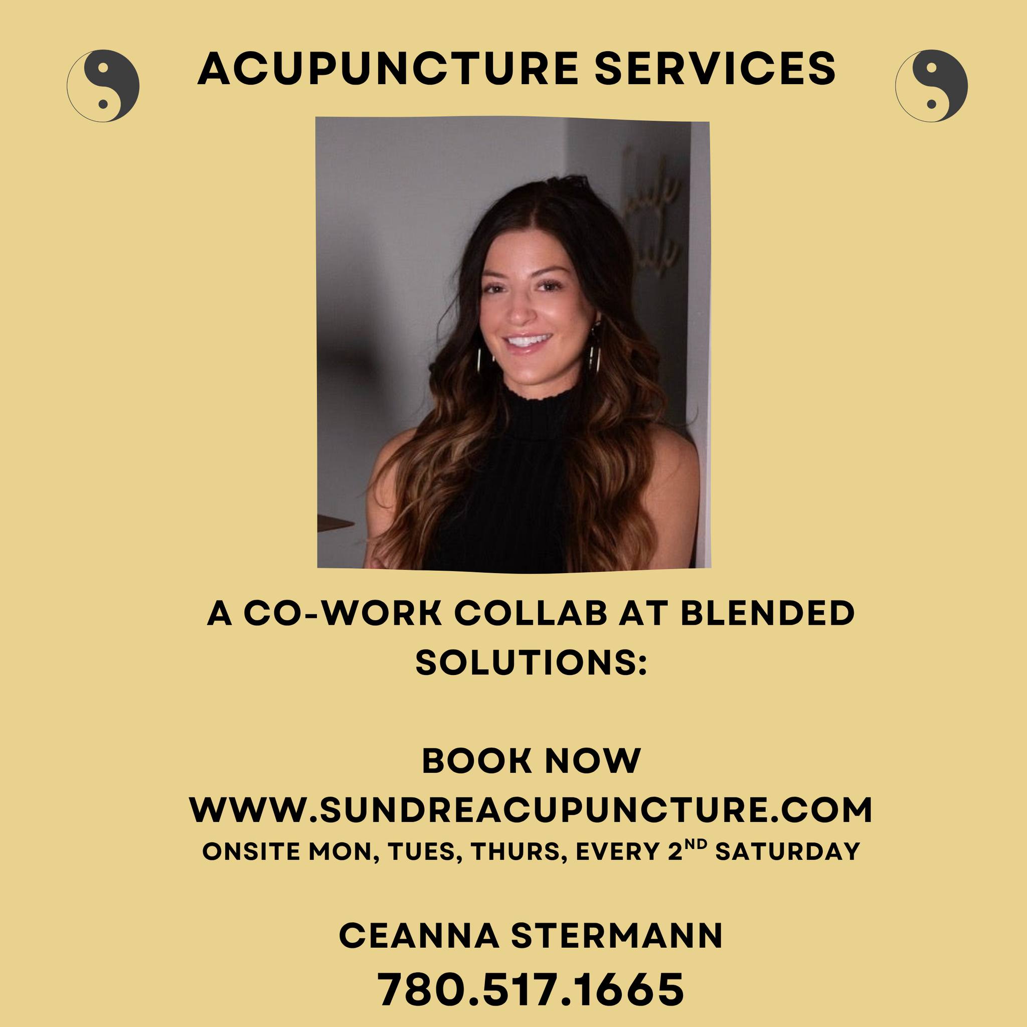 📅 Book your session today: www.sundreacupuncture.com
🌿 Welcome to The Alley, Ceanna! 🌿
We’re so excited to welcome Ceanna Stermann of Sundre Acupuncture to our growing community at Blended Solutions!
Ceanna has made our Comfort Corner Room her new home base on Mondays, Tuesdays, Thursdays, and every second Saturday.
✨ Whether you’re seeking balance, healing, or a moment of calm — Ceanna’s holistic approach to wellness is the perfect addition to our space.
Join us in giving Ceanna a warm welcome — we’re so happy to have her blending her magic with us at The Alley! 💚
#sundreacupuncture #meetusatthealley #blendedsolutionssundre #blendedsolutionsbookkeeping #bookstoresundre #BitcoinHelpSundre #sundrebooktore #LifeHappensAtTheAlley #bitcoinatmsundre #coworkcollabsundre #SundreSmallBusiness #sundrecomputerrepair #coworkcollab #coworkcollabsundre
