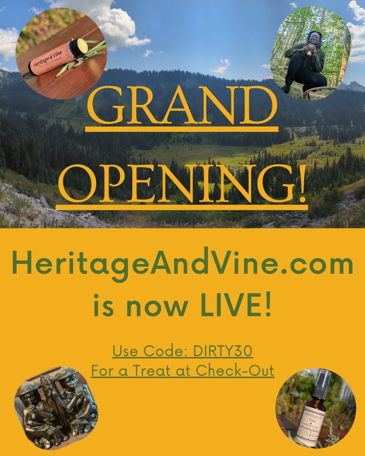 Welcome to the (Neighbor)Hood! I'm happy you're here.
I've been guided to unearth natural herbal remedies,
From the spiritual to the physical
From lacking confidence to cracking skin -
I craft items that soothe the body and uplift the soul.
H&V is for those curiosity and learning about our history.
The place to build relationship between the plants and the body.
Check out our pages, like, follow, and feel free to shop!
#heritageandvine