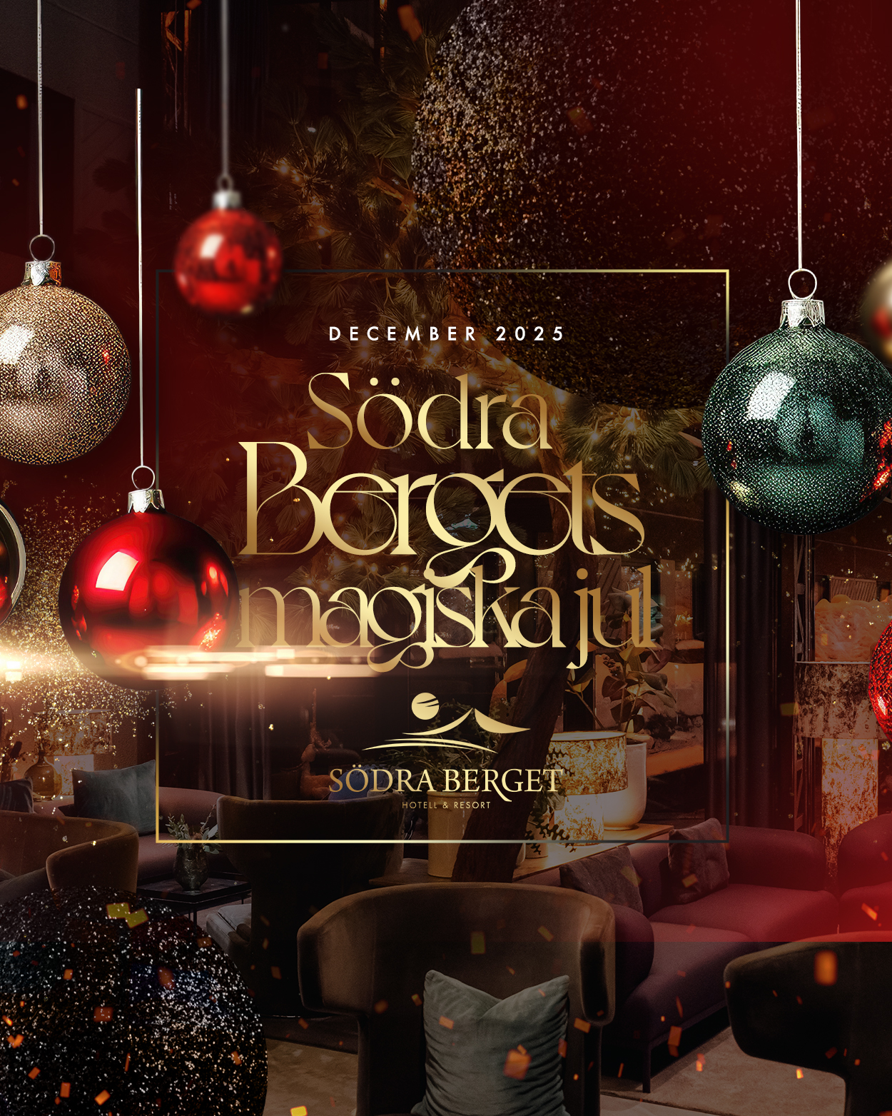 🎄 Julfrid på Södra Berget 🎄
Låt julen bli som den borde vara – lugn, varm och fylld av magi.
På Södra Berget i Sundsvall väntar sprakande eldar, doften av gran och utsikten som tar andan ur dig.
Vi tar hand om allt – du bara njuter.
Välj det paket som passar dig:
🌟 Julpaket “Dagarna två”
23–25 december • från 3 395 kr/person
🌟 Julpaket “Dagarna tre”
23–26 december • från 3 995 kr/person
Båda inkluderar tillgång till Vida Spa, julbruncher, trerätters middagar och den där stilla julkänslan du längtat efter.
✨ Låt oss ta hand om julen – du förtjänar det.