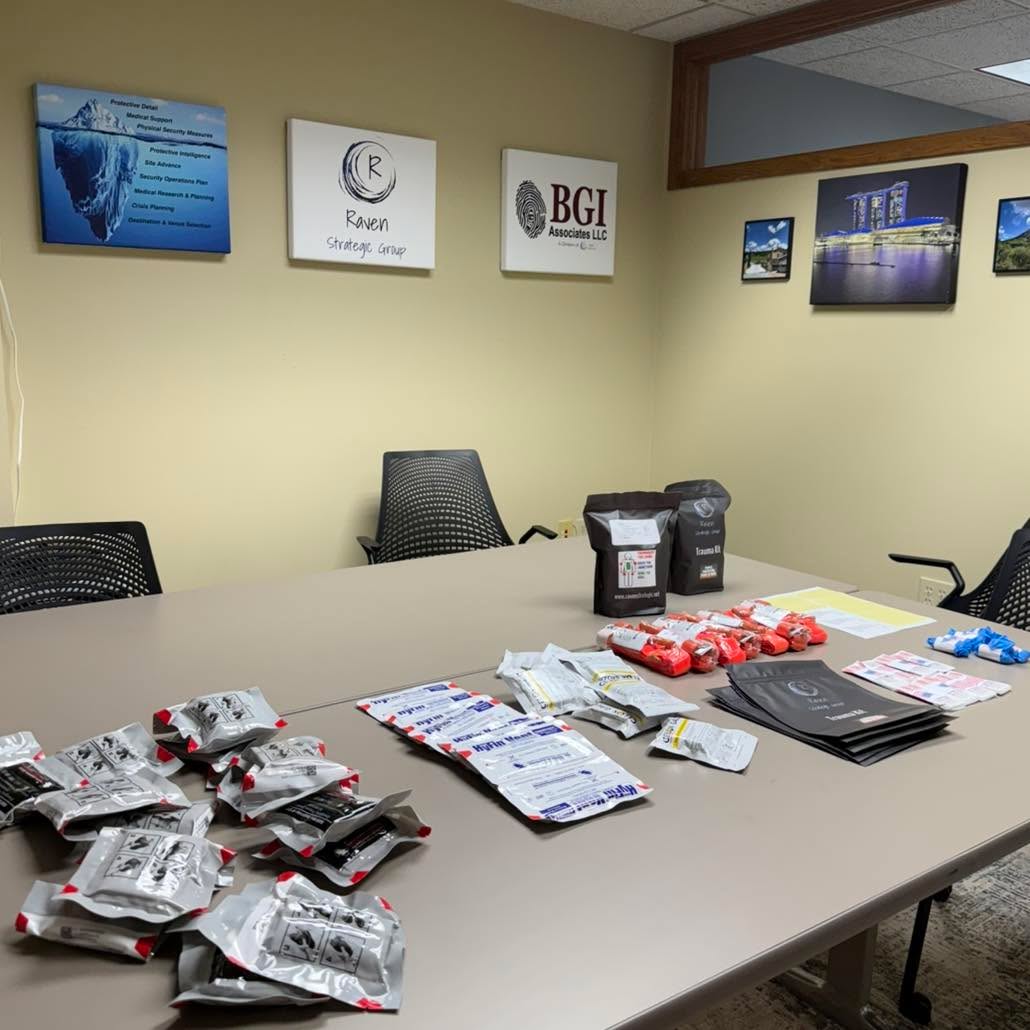 Great way to end the week! We’re building a trauma kit order for one of our most loyal clients who continue to remain committed to training and equipping their teams.
#Ravenstrategicgroup #bespokeriskmanagement #conciergeriskmanagament #eventplanning #situationalawareness #disastermedicine #beprepared #emergencymedicine #crisismanagement #firefighter #security #protector #firstresponder #securitymanagement #executiveprotection #intuitionawareness #survivalmindset #peopleprotectionpeaceofmind