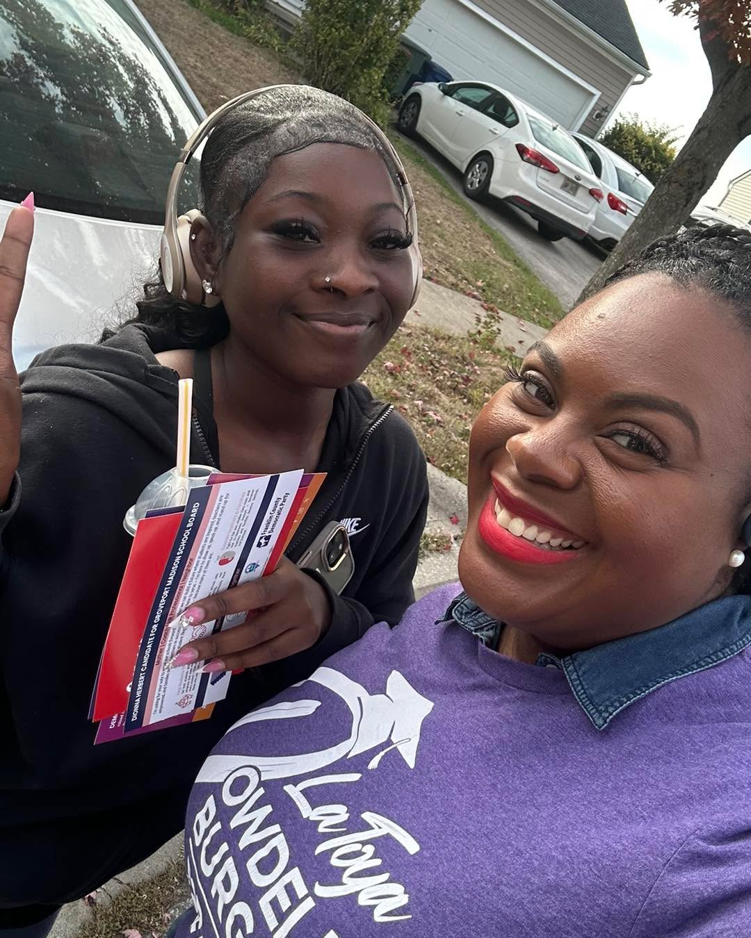 💜🚀 6 Days Left! A Weekend of Cruiser 🐎 Connecting
What an incredible Saturday of 🚪door-knocking! The absolute highlight was following my gut and connecting with a recent graduate who is now a nursing student! She remembered me, and I was so touched (😭)!
She shared that she is registered to vote because our AMAZING Principals, Administrators, and Teachers at Groveport Madison High School had students complete the invaluable Senior Seminar (which includes Voter Registration, Selective Service, and more). I was thrilled to show her how to log in to the Franklin County Board of Elections website to find her polling location and pull her ballot. It was truly great to reconnect and see our graduates successfully using the tools given at GMHS! 🎓
It was also wonderful to see fellow candidates, family, and community supporters come out to champion our campaign! Only 6 DAYS LEFT! 💪
It was great connecting with voters and sharing my work and how focuses on the essential connections between our students, families, and community, driving results with work that extends beyond the board, from the federal level on down to the classroom. In addition to the progress and plans for continued success in our schools.
Thank you, State Representative Meredith Lawson Rowe, for your continued strong support and dedication to our communities! 🤝
Let's finish this week strong! I look forward to connecting with more of you. Please remember to VOTE! 🗳️
"For every student and for every learner, re-elect LaToya Dowdell-Burger." 💜💚💛🚀
#DowdellBurgerForGMS #GroveportMadison #Vote #6DaysLeft #BeyondTheBoard
