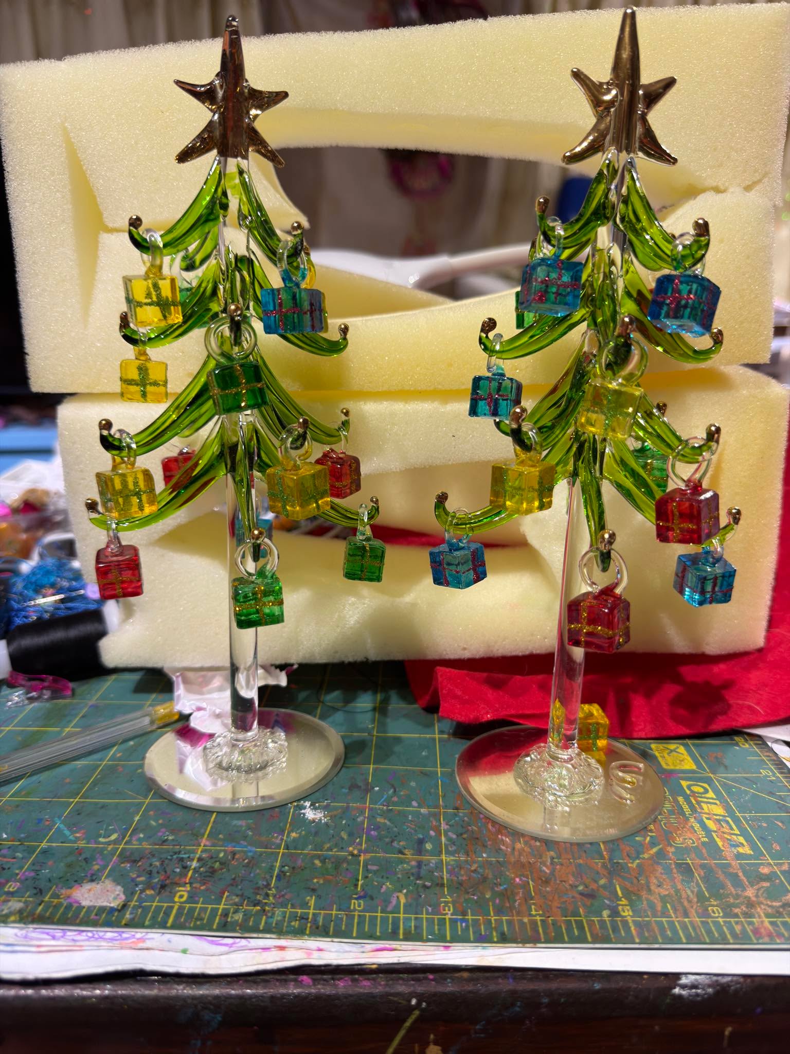 So… I went to the tip today and got rid of a lot of rubbish etc. But, only I could then buy something from the tip.. I just had to though… beautiful glass Christmas trees with presents. I love them. £5 well spent I think. #Christmas #christmasmagic #glasstree #glasschristmastree #christmasdecor