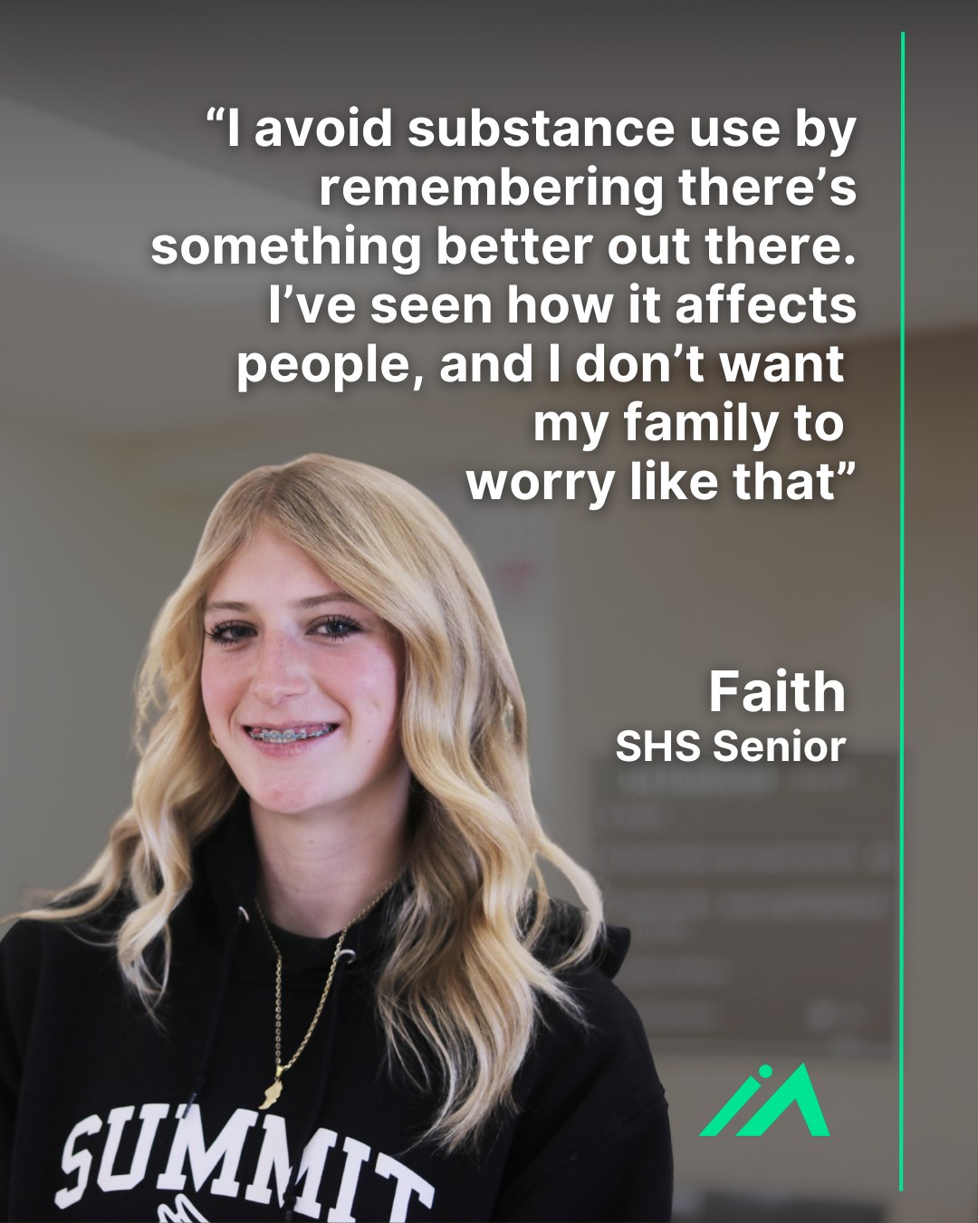 Faith shares that what helps her avoid substance use is keeping her perspective on the bigger picture. She’s seen the impact it can have on others, and she doesn’t want her family to go through that kind of worry.
For more information and for more resources, please visit ichoosemyfuture.org
#drugfree #opioidcrisis #summitcounty #awareness #sober #community #support #endoverdosecaption