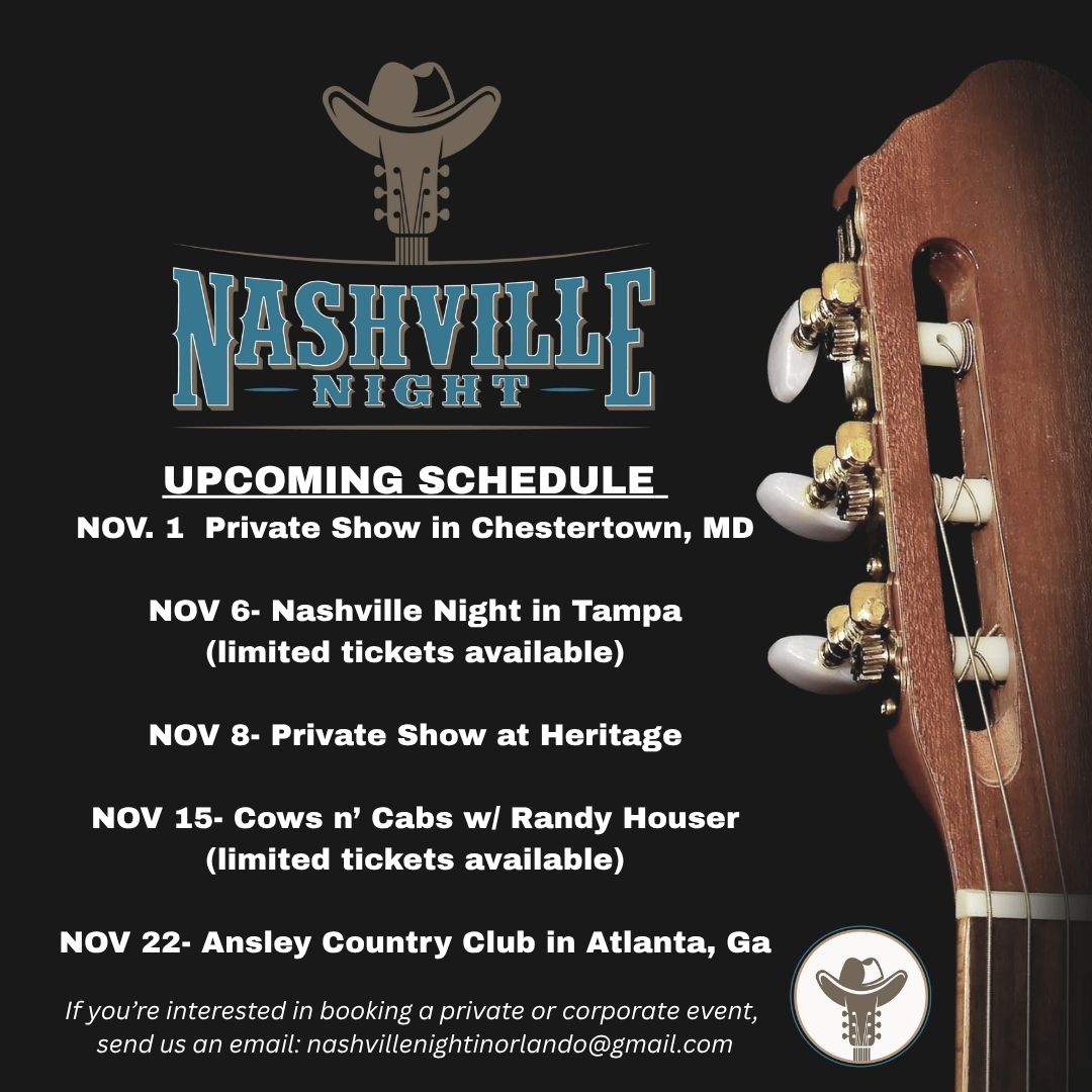 We’ve got a busy month ahead and we’re excited for everything that’s coming up. Looking forward to seeing everyone soon!
A sincere "Thank You" for everyone's support!
Nashville Night In Tampa
@nashvillenightlive