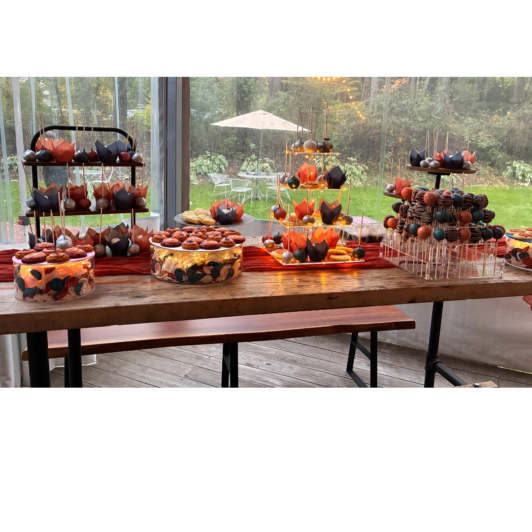 "...The desserts were incredible! The display looked amazing & you did such a wonderful job! Thank you so much for all of your guidance in making a beautiful display!!! Anxiously waiting for my pictures to come back so I can see pictures of the whole display! Thank you again - I'll be recommending you, and coming to you for any future cake pop needs! We're still eating them, and every time I'm just like, wow, this is so good. Also, the pumpkin chocolate chip combo was incredible, and the maple white chocolate cookies!!!!"
Cake & brownie pops were the stars of the show, but once we started chatting about flavors—and their love of pumpkin—we knew pumpkin chocolate chip cupcakes had to make an appearance. With variety at the top of their list, I suggested adding some cozy fall cookies to round out the mix.
Taking the time to get to know my couples makes it easy as pie (or cupcake!) to recommend desserts they’ll truly love. And when they do? That’s the icing on the cake!
Size/Flavor: 4 Dozen Brownie Pops
Size/Flavor: 5 Dozen Almond Raspberry Cake Pops
Size/Flavor: 4 Dozen Orange Cake Pops
Size/Flavor: 4 Dozen Pumpkin Chocolate Chip Cupcakes with Cream Cheese Frosting
Size/Flavor: 1/2 dozen GF chocolate
1 Dozen Each of: Maple White Chocolate Chip, Pumpkin with Cream Cheese, Apple Cookies with Cinnamon Buttercream, Red Velvet Crinkle
🌐 www.treatsbyallyson.com
FB: Treats by Allyson
IG: @treatsbyallyson
New here? Welcome! 👋🏻 All my treats are dairy, egg, peanut, and tree nut-free, with fully customizable options: i.e. gluten, sugar & other ingredients to meet your needs—all without compromising on flavor (seriously, though, they’re even better!). Don’t believe me? Try them—you’ll never look back!
#CustomTreats #CakeDecorating #carrollcounty #carrollcountymd #carrollcountymaryland #weddingcakes #localbaker #localbakery #localbakeries #cupcakes #carrollcountybakery #manchestermd #hanoverpa #westminstermd #customcake #customcakes #customcakes #anniversarycake #birthdaycake #FallDesserts #PumpkinSeason #pumpkinchocolatechip #pumpkincake #thestonemill1792 #weddingcakeideas #cakepops #weddingcakepops