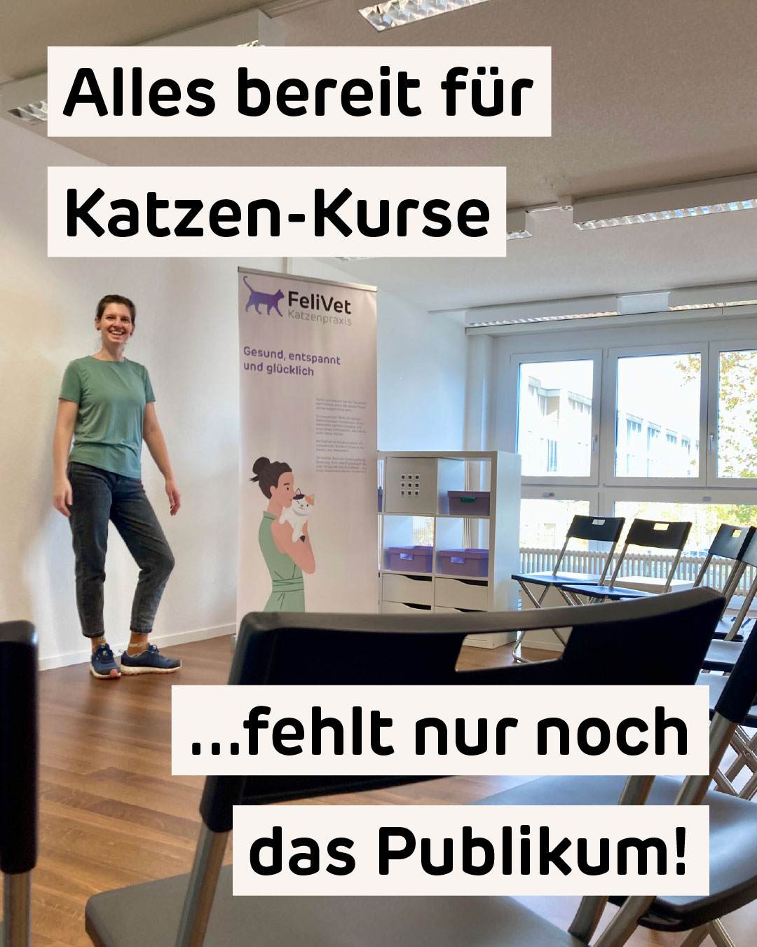 Während unsere Praxis noch im Aufbau ist, haben wir schon einen Aufenthalts- und Kursraum im gleichen Gebäude am Zeughausweg in Zuchwil.
Hier werden wir in Zukunft regelmässig Workshops und Treffen rund um Katzenthemen veranstalten. 😻
Jetzt schon fix geplant:
🙀 Katzen-Notfall – was tun?
😺 Medical Training für Katzen: Wie der Tierarztbesuch entspannter wird
🎄 Richtig mit Katzen spielen – mit Weihnachtsgeschenk fürs Büssi
Weitere Infos folgen bald. Vorab noch eine Frage an euch:
Welche Themen würden euch besonders interessieren? Schreibt sie gerne in die Kommentare oder direkt an uns per PN. Wir sammeln alle Ideen und schauen, was wir in Zukunft einbauen können.
#Katzen #Katzenglück #Katzenliebe #Solothurn #Tierarzt