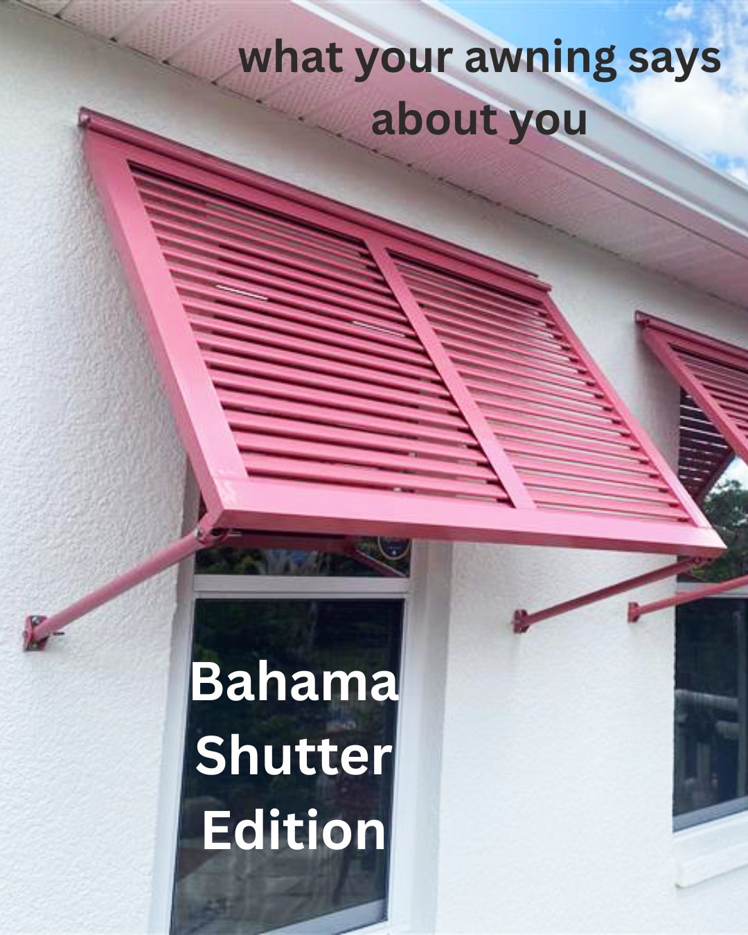What your awning says about you: Bahama Shutter Edition!!
Tropical vibes 24/7 could be your reality, Call us today for a free estimate to turn your home into a resort.
#TampaBayAwning #BahamaShutters #TampaBay #FloridaHomes #FloridaLiving #TampaLife #CoastalHome #HomeInspo #HomeDesign #BackyardGoals #OutdoorLiving #ResortStyle #TropicalVibes #BeachHouseStyle #HomeRenovation #CurbAppeal #ExteriorDesign #TampaHomeImprovement #SupportLocalFL #ShopLocalTampa #MadeInFlorida #AwningGoals #SunshineStateLiving