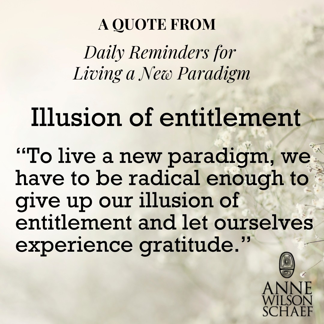 "To live a new paradigm, we have to be radical enough to give up our illusion of entitlement and let ourselves experience gratitude." #newparadigm #enitilement #gratitude #spiritualawakening #recoverysayings
