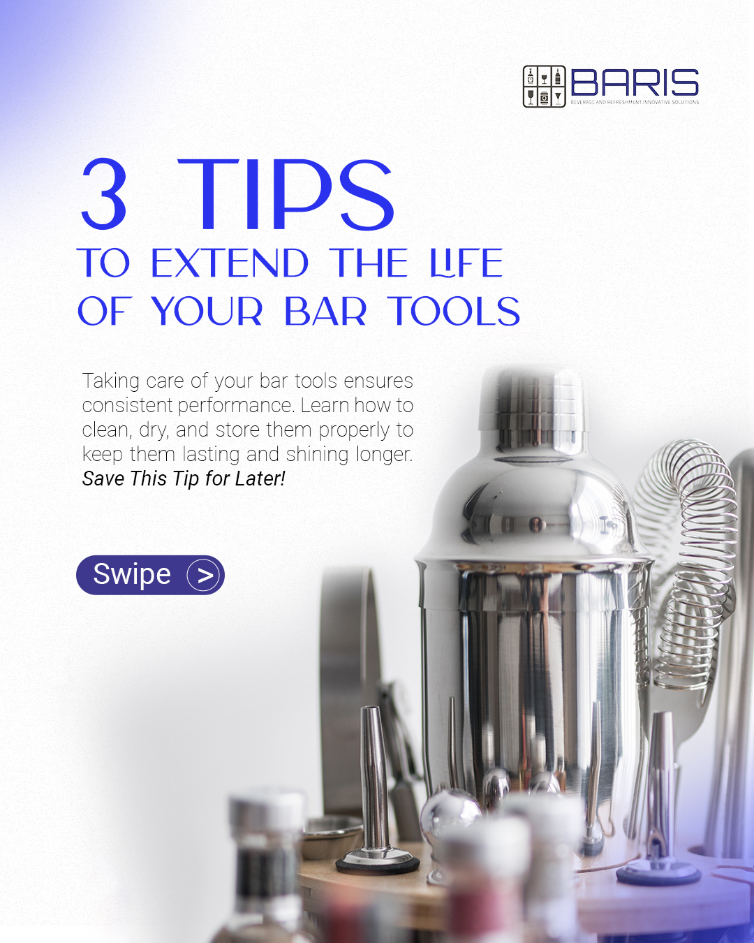 3 Tips to Extend the Life of Your Bar Tools!
Keep your bar tools shining like new — simple care, lasting performance. ✨
Save This Tip for Later.
CONTACT US
Whatsapp : +62 811-3877-8844
Email : barisindonesia40@gmail.com
Website : www.barisindonesia.com
Find Us
Jl. Diponegoro No.717, Pedungan, Denpasar Selatan, Kota Denpasar, Bali
#BarToolsCare #BarisIndonesia #BartenderTips