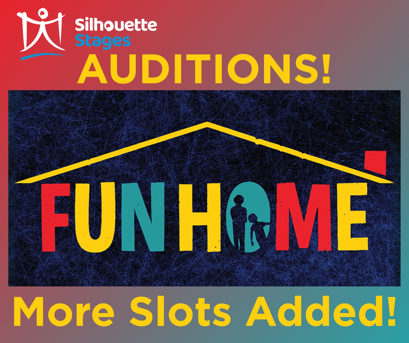 Haven’t signed up for Fun Home auditions? Why not? All original sign-up slots filled up so fast we've added 12 more audition slots! These are the LAST ones so grab them while you can. You don’t want to miss out on this show! Copy/paste the link to sign up! https://www.theaterforms.com/audition/notice/silhouettestages/funhome/