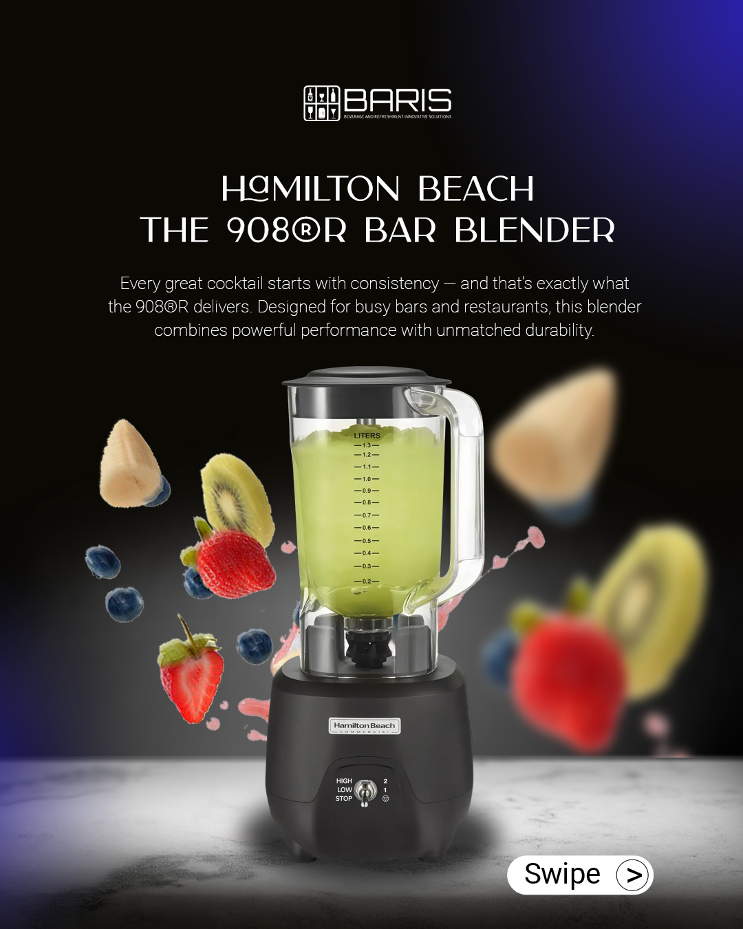 Hamilton Beach The 908®R Bar Blender.
Model HBB908R
------------
Every great cocktail starts with consistency — and that’s exactly what the 908®R delivers. Designed for busy bars and restaurants, this blender combines powerful performance with unmatched durability.
Available At Baris Indonesia.
Get it now while stocks last!
--------------
CONTACT US
Whatsapp : +62 811-3877-8844
Email : barisindonesia40@gmail.com
Website : www.barisindonesia.com
Find Us
Jl. Diponegoro No.717, Pedungan, Denpasar Selatan, Kota Denpasar, Bali
-----
#OnlineShopping #ShopOnline #Ecommerce #BusinessOnline #SmartShopping #ShopNow #HospitalityIndustry #HotelSupplies #RestaurantSupply #BarTools #BartenderLife #KitchenEquipment #CommercialKitchen #mixologytools
#Blender #barblender #cocktail #barisindonesia