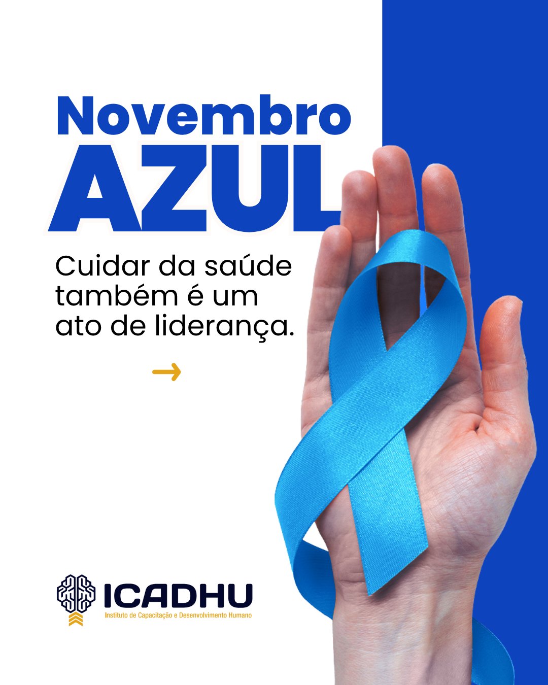 💙 A saúde masculina ainda é um tabu em muitas empresas e isso precisa mudar.
Cuidar de si é um ato de liderança, de responsabilidade e de exemplo.
Este Novembro Azul, incentive o autocuidado dentro e fora da sua equipe.
#NovembroAzul #SaúdeMasculina #Autocuidado #LiderançaSaudável #CulturaOrganizacional #BemEstarNoTrabalho #ICADHU #VemProICADHU