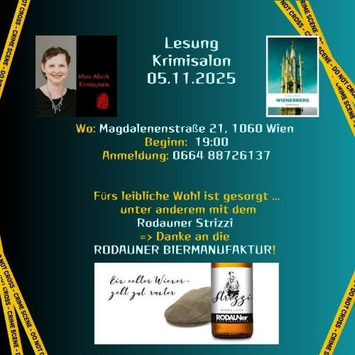 Wer mag wohl der "Rodauner Strizzi" sein?
Das erfährt ihr
- wenn ihr mein Buch "Wienerberg" lest (in Theorie)
- wenn ihr zu meiner Lesung im Krimisalon kommt (in Praxis).
So viel sei verraten: Bierspezis kommen voll auf ihre Rechnung.
DANKE @krimisalon.wien und @rodaunerbiermanufaktur !