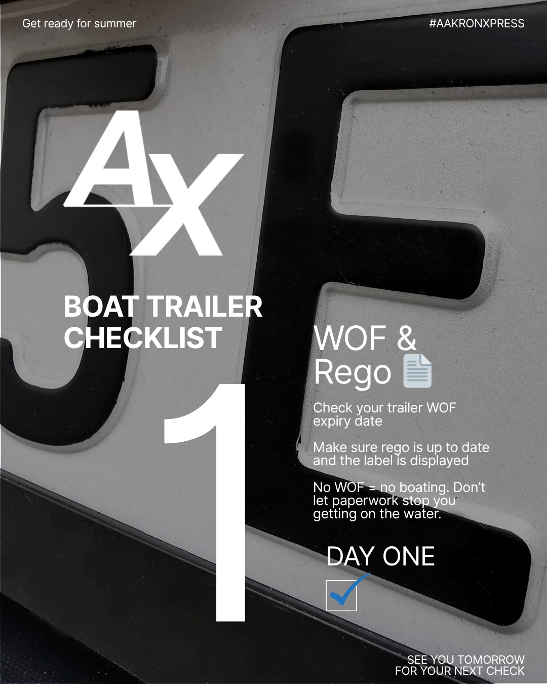 🚤 Day 1: WOF & Rego Check!
Before you hit the water this summer, make sure your boat trailer’s Warrant of Fitness and registration are up to date.
It’s a quick check that saves a lot of hassle — no one wants to find out they’re out of date at the boat ramp!
✅ Check your WOF expiry date
✅ Check your rego label
✅ Renew if needed so you’re ready to roll
Let’s start summer off right — safe, legal, and ready for adventure! ☀️⚓
#BoatTrailerTips #SummerReady #BoatLifeNZ #TrailerSafety #NZBoating #WOFCheck #RegoRenewal