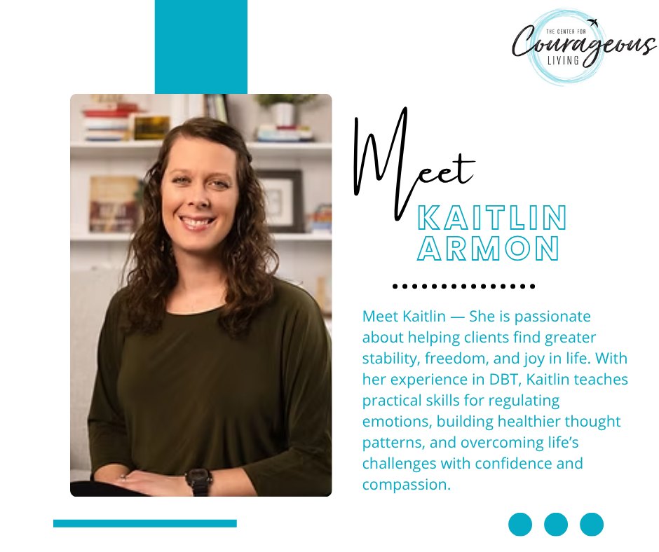 🌿 Therapist Spotlight: Kaitlin Armon, LPC
Kaitlin helps clients find joy, freedom, and stability in their lives. She brings a compassionate, practical approach, guiding clients through challenges like anxiety, depression, life transitions, relationship issues, and addiction. 🧡
Using CBT and DBT, Kaitlin helps clients develop practical coping strategies to manage difficult emotions, challenge unhelpful thought patterns, and navigate triggering situations. She teaches skills for emotional regulation, resilience, and healthier relationships—helping clients feel more grounded, confident, and empowered. She also offers Christian counseling for those who want to integrate faith into their healing journey. 🙏
Outside of work, Kaitlin enjoys time with her husband and toddler, biking, journaling, and being outdoors. 🌳🚴♀️
💛 Take the next step—schedule a session with Kaitlin today and start your journey toward balance and growth!
📍 Crystal Lake, IL | 📧 gia@centerforcourage.com
📞 815-707-4806 | 🌐 centerforcourage.com
#TherapistSpotlight #CBT #DBT #FaithInformedCare #HealingJourney #MentalHealthMatters #CFCL #CrystalLakeCounseling #EmotionalWellness #TherapyTools #FamilyWellness #CopingSkills #Resilience