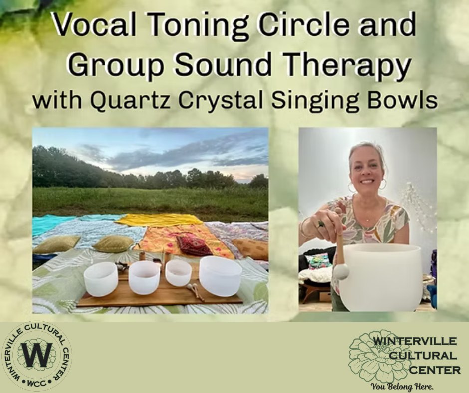 In need of a way to center yourself before the holidays? Come join us for a vocal toning circle and group sound therapy! Friday, November 14th from 7:00-8:00 pm. For more information or to buy tickets, visit our website, www.wintervillecenter.com
#athens #athensga #winterville #wintervillega #georgia #soundcleanse #spirituality #spiritualgrowth #spiritualhealing #vocals #singingbowls #singingbowlshealing #singingbowlstherapy