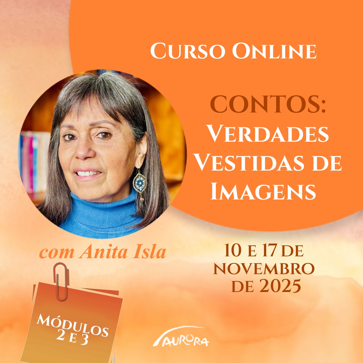 As imagens que habitam os contos revelam verdades profundas sobre o nosso desenvolvimento como seres humanos. 🌿
Com Anita Isla, educadora e referência na Pedagogia Waldorf, vamos explorar como os contos falam à alma e despertam transformação interior.
Módulos 2 e 3: online, dias 10 e 17/11, das 19h às 21h
💰 A partir de R$ 280,00 com descontos para associadas e estudantes.
Aberto ao público antroposófico e além — psicólogos, professores, médicos e todos que buscam compreender o poder curativo das imagens e dos contos.
👉 Inscrições e informações: WhatsApp +55 (11) 94183-7241
#CongressoAuroraABTAA #TerapiaArtística #Antroposofia #AuroraABTAA #PedagogiaWaldorf #Contos #AnitaIsla #ArteQueCura