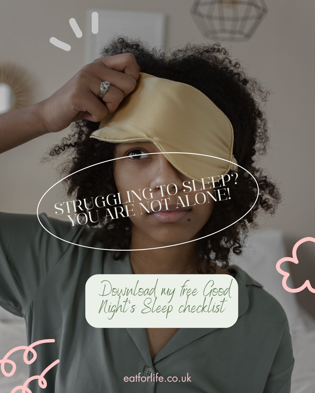 😴 Struggling to get a good night’s sleep lately?
You’re not alone. With the clocks changing and darker evenings, it’s easy for your circadian rhythm to drift out of sync — leaving you tired, low in energy, and less resilient.
💤 Sleep isn’t just rest — it’s one of the most powerful ways to support your immune system, balance your hormones, and help your body repair and recharge.
✨ I’ve created a free “Good Night’s Sleep Checklist” — a simple, practical tick-list of tried-and-tested habits to help you reset your sleep rhythm naturally.
🛌 Download your free checklist today from eatforlife.co.uk and start sleeping — and feeling — better!
#SleepWell #WinterWellness #ImmuneSupport #NaturalHealth #SleepTips #HolisticWellness #MidlifeHealth #NaturopathicNutrition #RestAndRecharge #MetabolicBalance