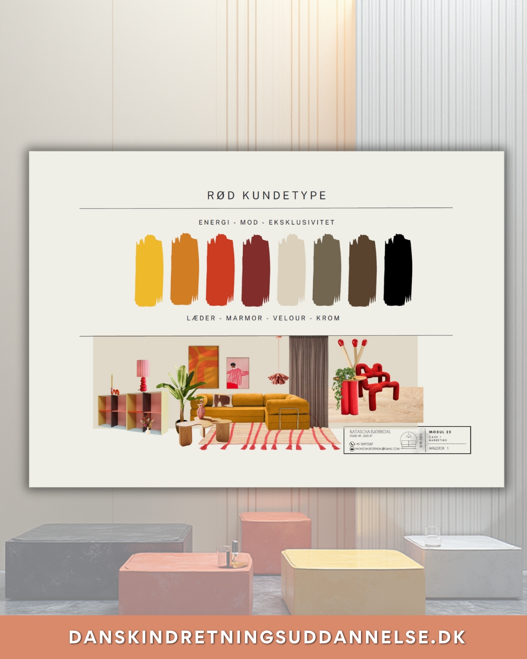 Hos DIU arbejder de studerende med at forstå mennesker – ikke bare rum.
Når man designer til andre, handler det om at se verden gennem kundens øjne. Hvad giver ro? Hvad skaber energi? Hvad føles som “hjem”?
Her har Natascha visualiseret fire forskellige kunder – fire personligheder, fire livsstile, fire måder at bo på.
Det er en øvelse i empati, æstetik og formidling – alt det, der gør en indretningsarkitekt i stand til at skabe løsninger, der rammer lige i hjertet. ❤️
#indretningsarkitekt #diu #designuddannelse #moodboard #kunderejse #boligindretning