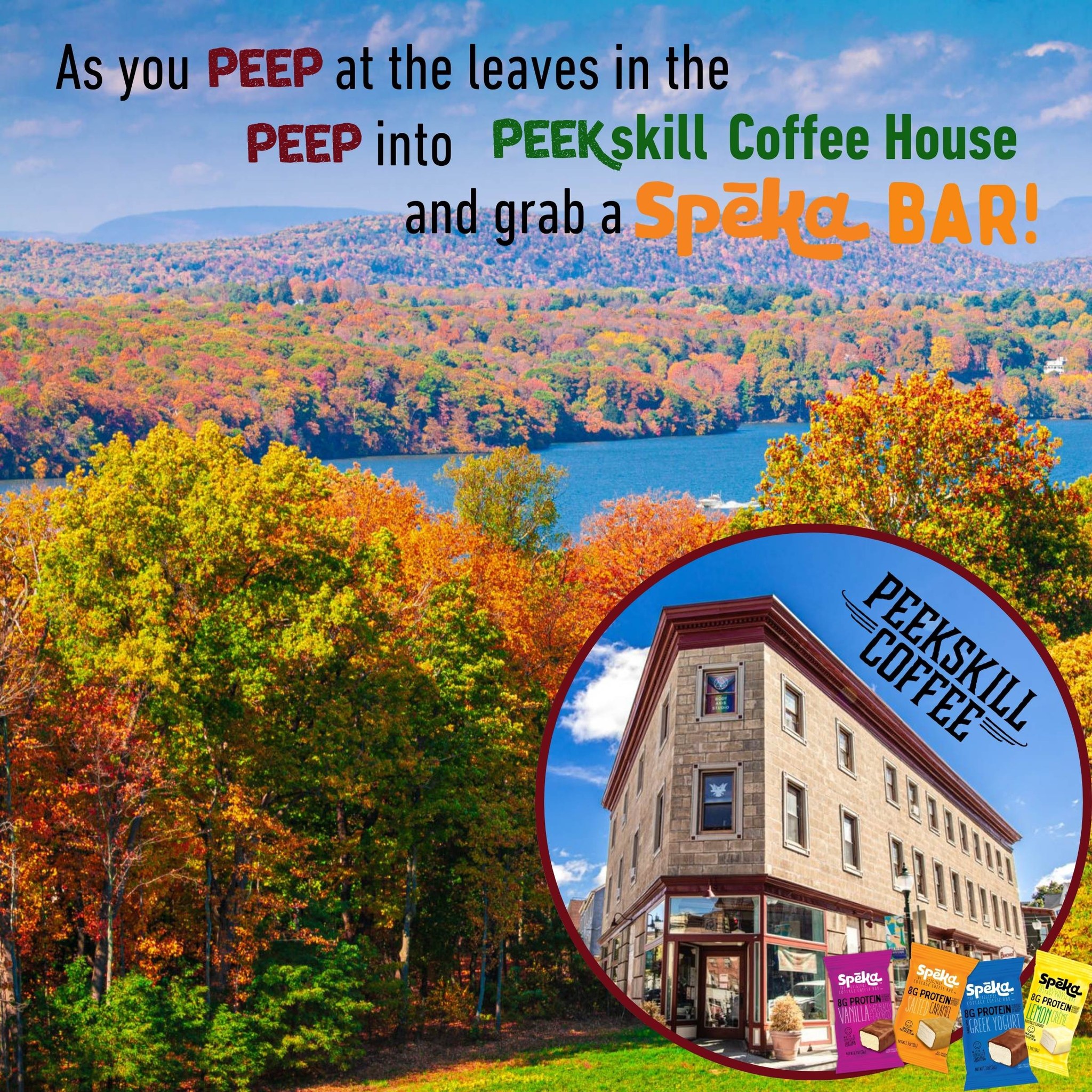 🍁 Leaf peeping + latte sipping = the perfect fall combo! ☕🍫
As you take in those stunning Hudson Valley views, make sure to stop by Peekskill Coffee House and grab a Spēka Bar to fuel your autumn adventure. 💪
With 8 grams of protein and real cottage cheese goodness, it’s the smarter way to snack while you explore. 🍂✨
@peekskillcoffee
#SpekaBar #PeekskillCoffeeHouse #HudsonValleyEats #FallAdventures #ProteinSnack #BetterSnacking #LeafPeeping