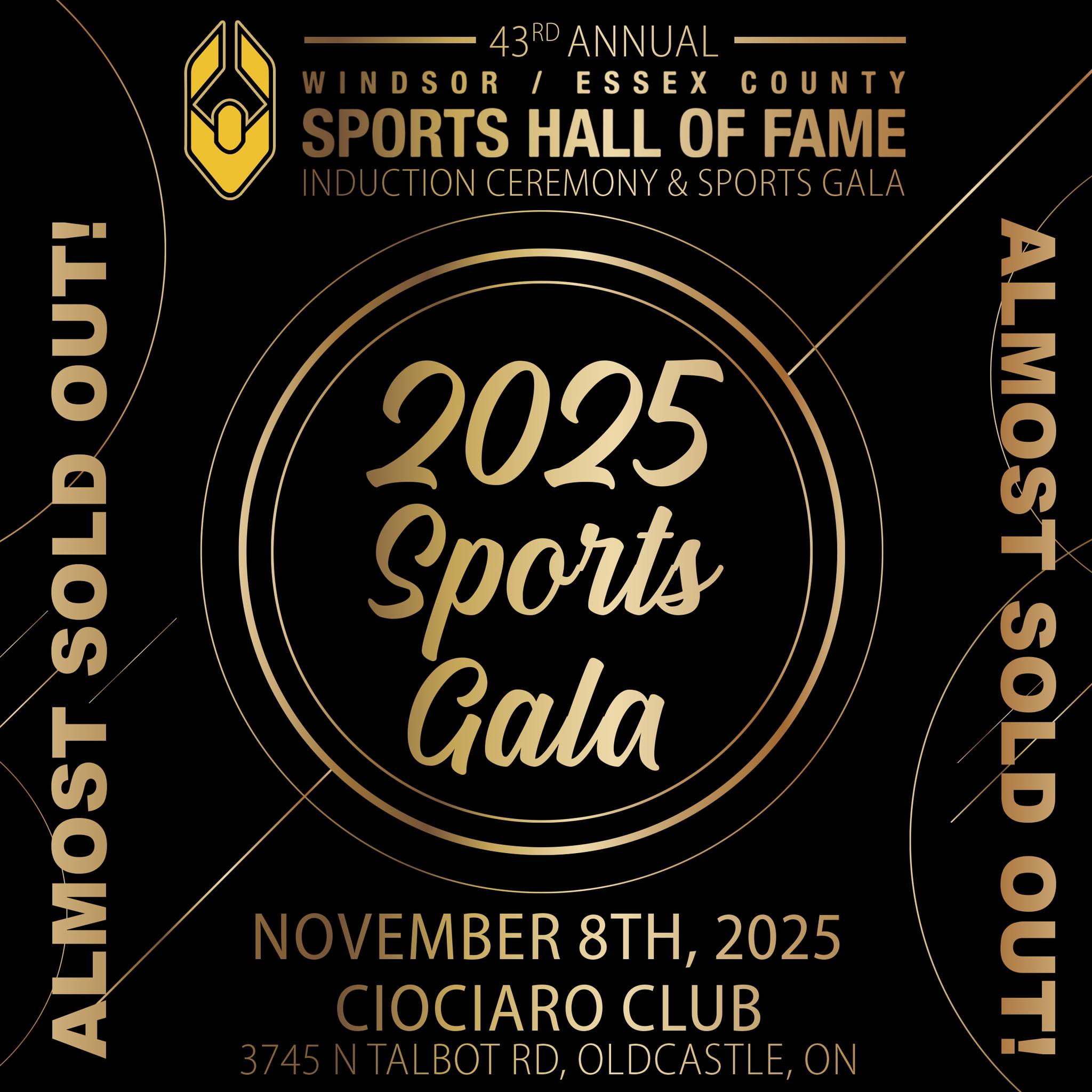 🎟️ Tickets are ALMOST SOLD OUT!! Don’t miss your chance to be a part of the 2025 WECSHOF Gala! 🏆
.
In-Person ticket sales end on Monday November 3rd!
Online ticket sales end on Wednesday November 5th!
.
To purchase tickets ONLINE, use the link in our bio!
.
To purchase tickets IN-PERSON, visit one of the two locations below;
➡️ Nantais Athletic Inc - 1485 Tecumseh Rd W, Windsor, ON
➡️ Riverside Physiotherapy Clinic - 832 Lauzon Rd, Windsor, ON
.
We can’t wait to host our annual Inductee Gala on November 8th at the Ciociaro Club of Windsor!
.
.
#wecshof #HallOfFame #Gala #Athletes #Builders #Inductees #windsoressex
#windsor #Sports