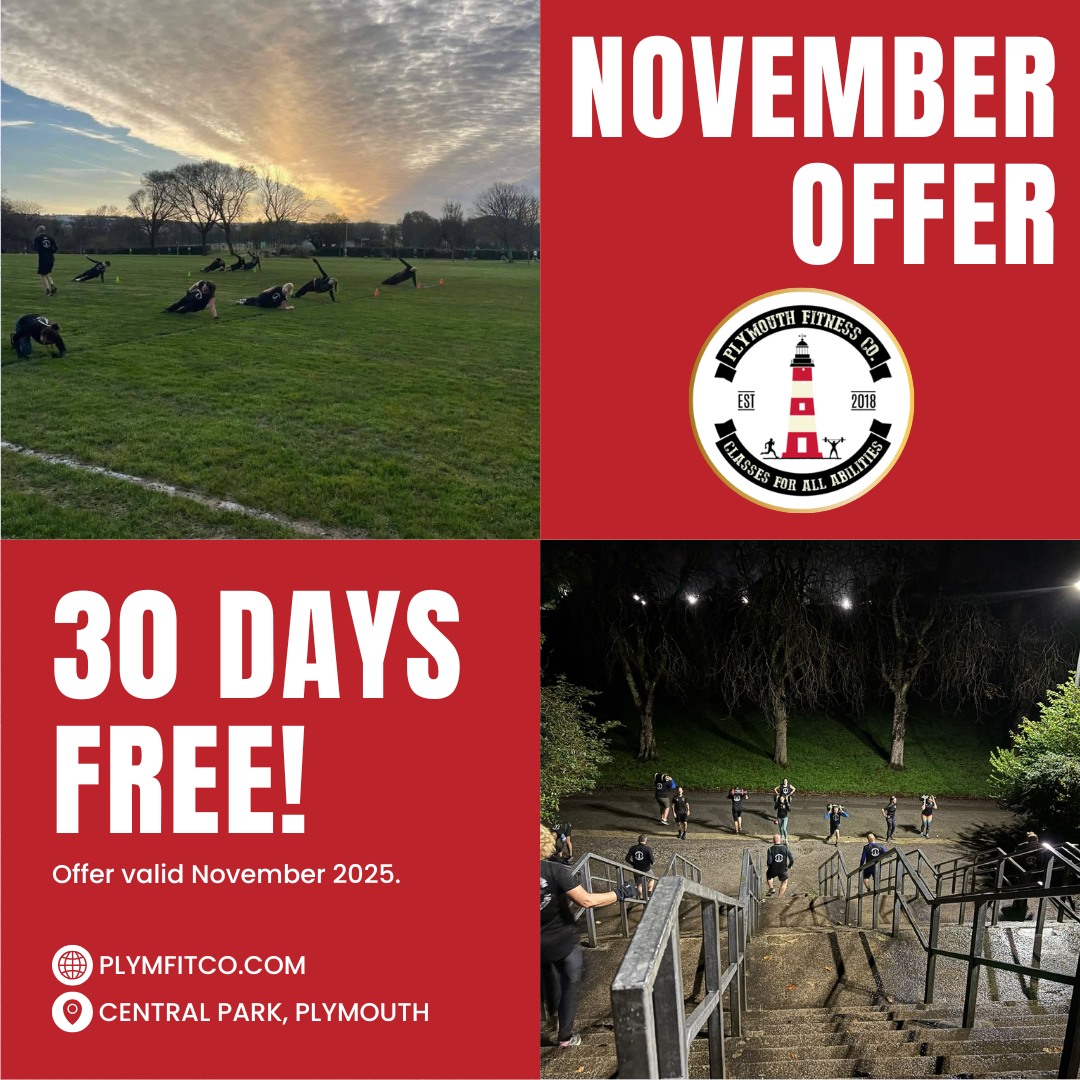 🌟 30 DAY FREE TRIAL - NOVEMBER ONLY! 🌟
Ready to transform your fitness this winter? 💪
Join our outdoor group exercise classes in Central Park for a full 30-day FREE trial! Simply attend your first session any date between 1st-30th November 2025 to claim this offer.
✅ Fun, challenging sessions for all fitness levels
✅ Build strength, burn fat, and boost confidence
✅ Fresh air, great people
📍 Central Park, Plymouth
📅 All November 2025
💥 New trialists only - FREE for 30 days, spaces are limited
👉 Get started now and make this your fittest winter yet! Drop us a DM or follow the link in our bio.
#naturefitness #outdoorworkout #exercisemotivation #outdoorgym #outdooradventure #outdoorlife #fitnature #outdoorfitness #plymouthgym #plymouthrunning #plymouthhealthandfitness #plymouthuk #plymouthfitness #bootcampfitness #plymouth