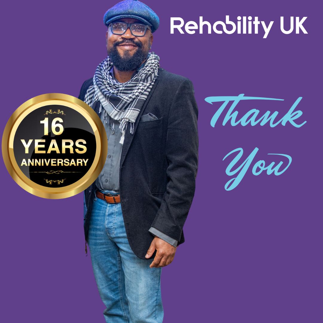 🎉 Celebrating 16 Years of Dedication! 🎉
Today we celebrate Ehi Obor, one of our longest-serving Support Workers in Birmingham, marking an incredible 16 years with Rehability UK! 💙
Ehi’s unwavering commitment, compassion, and integrity have touched so many lives — especially through his devoted support for the late Alan Hughes, whose memory he continues to honour with dignity and love.
Ehi truly embodies the heart of Rehability UK — loyalty, empathy, and advocacy in action every single day. 💫
Thank you, Ehi, for 16 remarkable years of care and compassion! 🙌 #ShiningTogether #RehabilityUK #LongService #CareHeroes