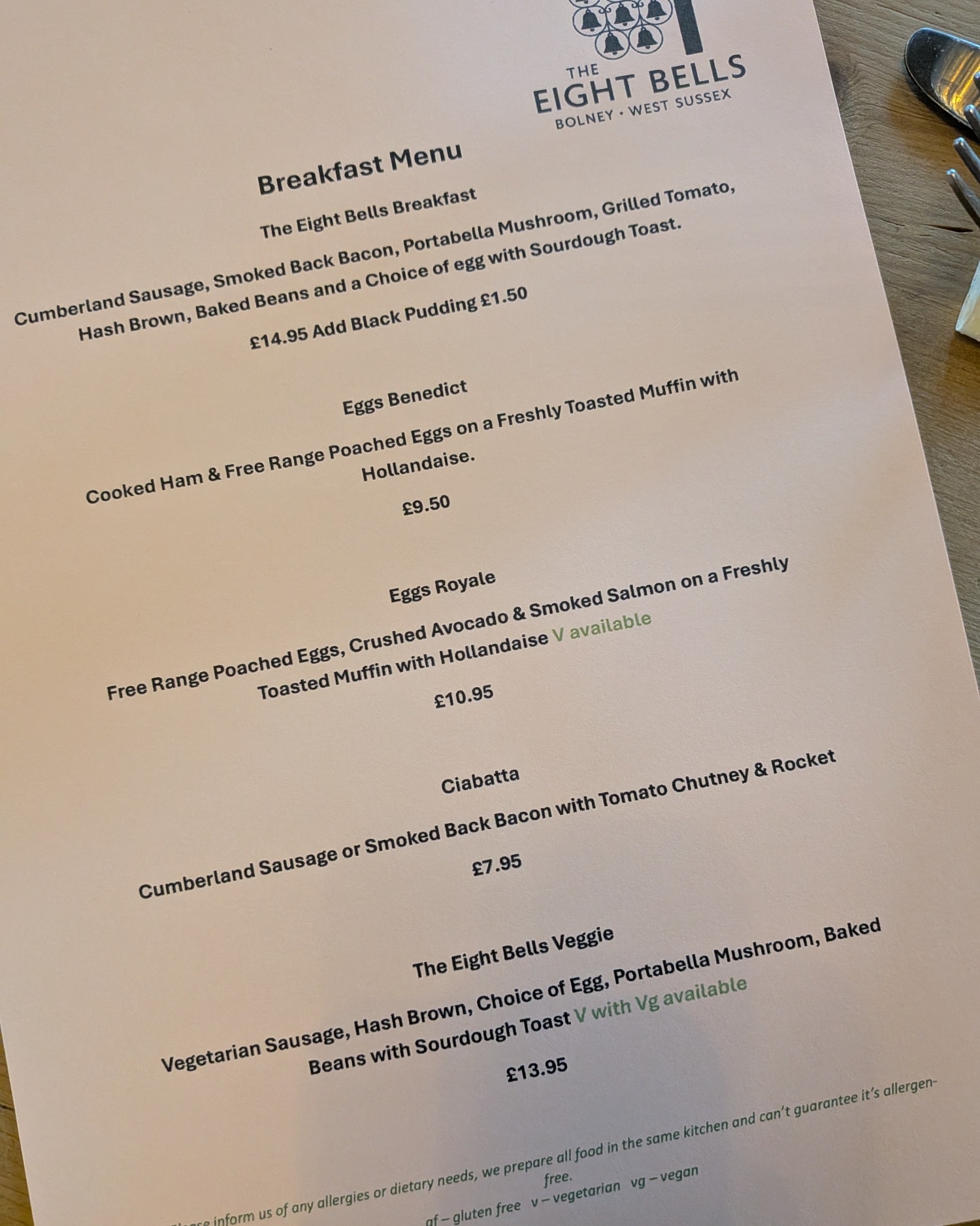 🍂🍁 Good morning, The Eight Bells are open to the public for breakfast service 8.30am- 11am every Saturday 🥓
Come and give us a try, you won't be disappointed 😊