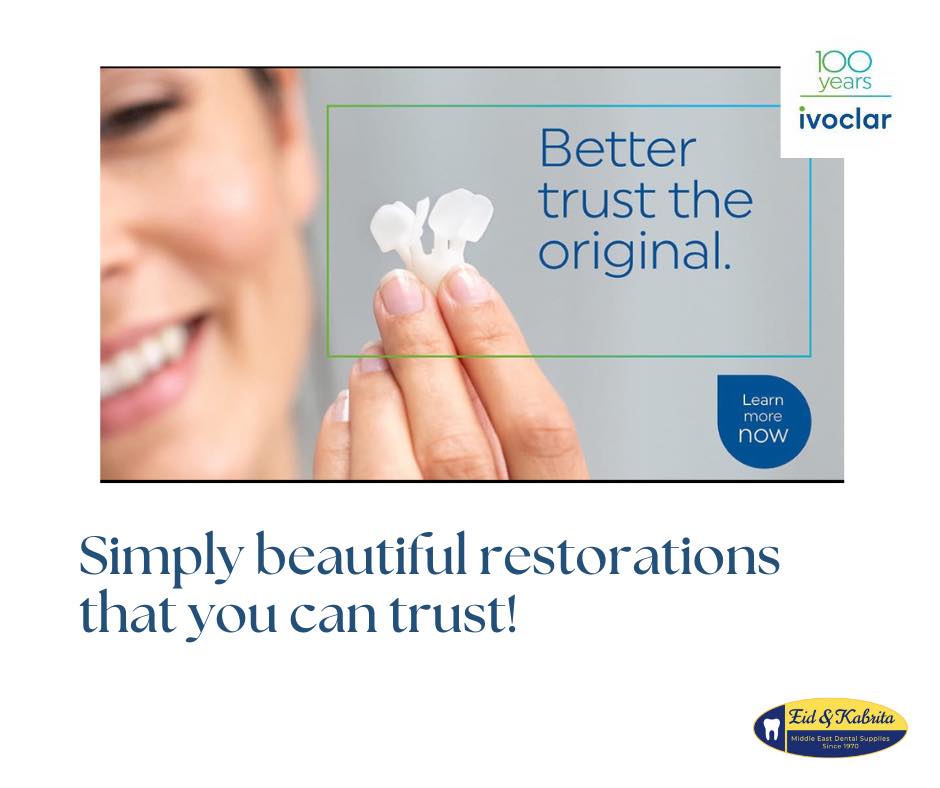 Why are partial restorations sometimes the better choice and what advantages do they offer over crowns?
They are less invasive, thus preserving as much natural tooth structure as possible and can maintain function and esthetics for many years.
By using clinically proven materials such as the lithium disilicate glass-ceramic IPS e.max Press, you can offer your patients a conservative and lasting treatment that ensures long-term dental health.
→ Learn more: https://bit.ly/GFBfo-PressBlog125
☎️ For more information on our products and for our latest promotions call us on
: 24513870 - 24513874
لمزيد من المعلومات و للاستعلام اتصل بنا : 24513870 - 24513874
#Ivoclar #MakingPeopleSmile #emax #emaxPress #lithiumdisilicate #fixedprosthetics #glassceramic #عيد_و_كبريته #جودة_تثق_بها #جودة_عالية #ايفوكلار