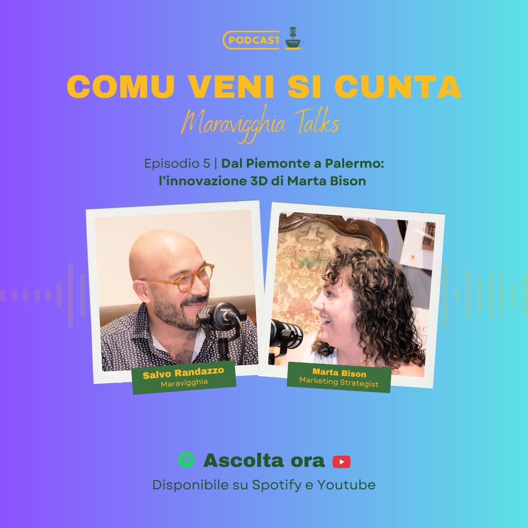 ☀ Dal Piemonte a Palermo, il suo amore per la comunicazione e l’innovazione digitale è sempre presente.
@smartinsud è una giovane Marketing Strategist e Content Creator che ha trovato nella Sicilia la sua nuova casa e fonte di ispirazione. 💛
Nel nuovo episodio di 𝘾𝙤𝙢𝙪 𝙫𝙚𝙣𝙞 𝙨𝙞 𝙘𝙪𝙣𝙩𝙖 – 𝙈𝙖𝙧𝙖𝙫𝙞𝙜𝙜𝙝𝙞𝙖 𝙏𝙖𝙡𝙠𝙨, Marta racconta il suo percorso, la sua visione e il progetto @virtually.3d, nato insieme al suo compagno: un modo innovativo di esplorare spazi reali attraverso virtual tours immersivi. 🚀
🎧 Ascolta ora su Spotify e YouTube, link in bio!
#ComuVeniSiCunta #MaravigghiaTalks #Podcast #Innovazione #Comunicazione #Marketing #Virtually3D #Palermo