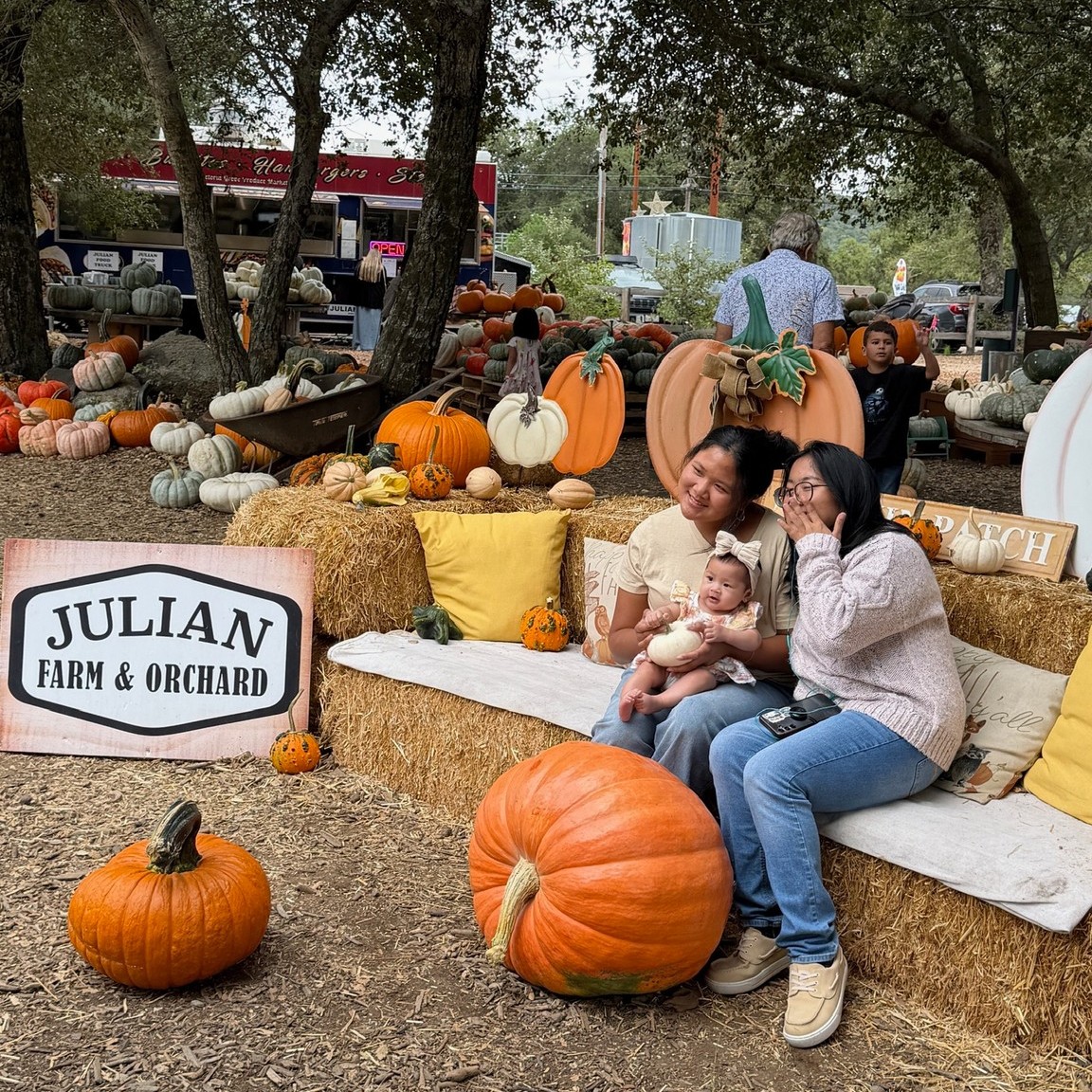 This is the FINAL Weekend we will be open in 2025
- - - -
Hours:
Saturday and Sunday
10am to 4pm
We will be ❌ closed ❌ on Friday, November 7th.
- - - -
🚜 Farm Activities 🧗
Please see our Harvest Fest website page for all the good-to-know tips.
- - - -
🍓U-Pick 💐
U-pick is only sold on-site and is subject to daily availability.
💐 Bunching Flowers 💐 - Limited
🍓Berries 🍓 - Limited
Heads up: some of our raspberry plants have little thorns.
*We have a LIMITED supply of berries and a HIGH demand for them.*
Come right when we open to increase your chances of getting a berry u-pick container.
🎃 Pumpkin 🎃 SALE
$75 to fill a green cart or 50% off individual pumpkins.
----
🍔 Julian Food Truck 🍔
Saturday-Sunday 10 am to 4 pm
Menu: American Food
----
🍔 Julian Food Truck 🍔 Beverage Barn
Menu: Julian Cider, Apple Cider Slushies, Snowcones, and whole pies
----
🛍️ Julian Farm and Orchard Gift Shop 🛍️
Here you can find souvenirs, apparel, and hats.
----
November 8th and 9th will be the absolute last chance to visit Julian Farm and Orchard for the 2025 season!
#JulianFarmAndOrchard #sandiegopumpkinfarm #sandiegofarming #sandiegofarmingcommunity #julianupickfarm #santaysabel #sandiegowithkids #sandiegocounty #juliancalifornia #sandiegopumpkinfarm #sandiegoucutpumpkins #sandiegopumpkinpatch #sandiegofarm #sandiegoupickfarm #sandiegobackcountry #sandiegomountains