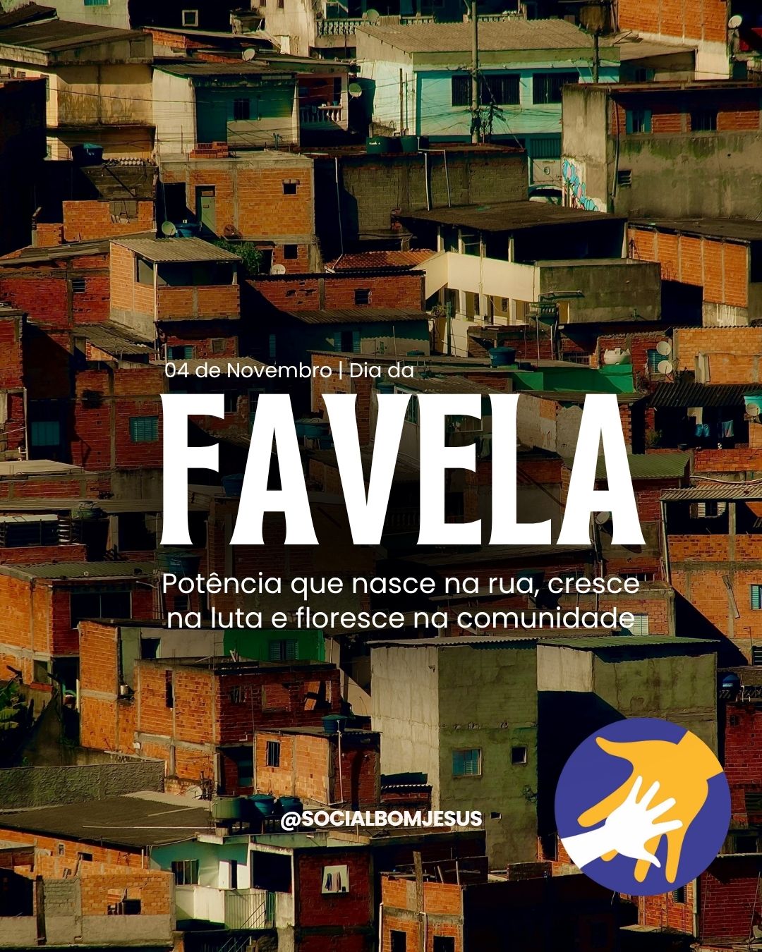 Hoje, 4 de novembro, celebramos o Dia da Favela — um território que vai muito além das estatísticas. Favela é cultura, é resistência, é criatividade, é afeto. É onde a solidariedade se organiza, onde o improviso vira solução e onde a esperança insiste em florescer, mesmo diante das adversidades.💙
No Social Bom Jesus, temos orgulho de atuar em territórios periféricos, onde a vida pulsa com força e onde cada conquista é fruto de muita luta. A favela nos ensina todos os dias sobre resiliência, coletividade e transformação.
💛 Neste dia, reafirmamos nosso compromisso com a promoção dos direitos, da dignidade e da justiça social para todas as comunidades.
Porque favela é parte essencial da cidade — e merece ser vista, ouvida e valorizada.
#diadafavela #comunidade #resiliencia #comunidadequeluta #inclusãosocial #projetosocial #ONG