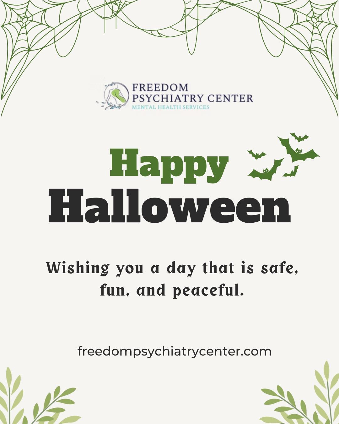 Happy Halloween! 🎃 We wish our community a safe and enjoyable day. A quick reminder: holidays can be a lot. It's always okay to prioritize your peace and set boundaries. Be kind to your mind!
#Halloween #HappyHalloween #FreedomPsychiatry #MentalWellness #BeKindToYourMind #SetBoundaries #CommunityCare #Arizona