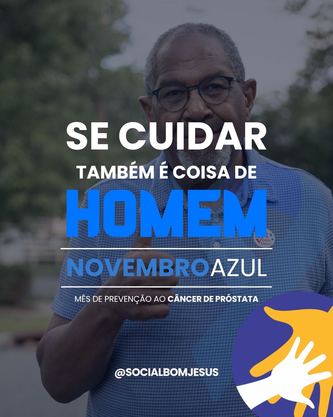 No mês do Novembro Azul, reforçamos a importância da prevenção e do autocuidado masculino. 💙
Falar sobre saúde é quebrar tabus, é assumir o compromisso com a própria vida e com quem está ao redor.
💪🏽 Cuidar da saúde é atitude, é coragem e sim, é coisa de homem
#novembroazul #saudedohomem #socialbomjesus #ONG
