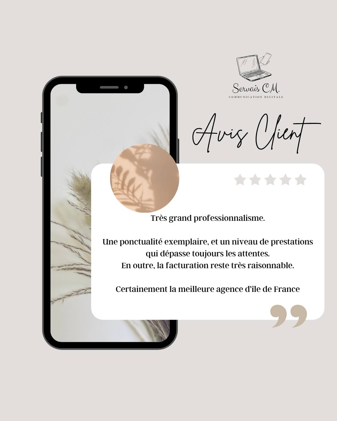 🌟 Un Nouvel Avis Brillant sur Servais CM ! 🌟
Nous sommes ravis de partager avec vous le dernier avis laissé par un client satisfait sur notre page Google My Business ! 🚀💬
⭐ Mathieu CARLES nous a fait l'honneur de partager son expérience exceptionnelle avec Servais CM. Voici un aperçu de ses commentaires élogieux
Nous sommes reconnaissants envers Mathieu CARLES pour sa confiance et ses aimables paroles. Chez Servais CM, chaque avis positif nous inspire à continuer d'aller au-delà des attentes pour nos clients.
👉 Vous aussi, partagez votre expérience avec Servais CM ! Laissez votre avis sur Google My Business et faites partie de notre communauté grandissante.
Merci à tous pour votre soutien continu. Ensemble, construisons des succès numériques !
#ServaisCM #AvisClient #SatisfactionClient #ExperienceClient #DigitalSuccess #FeedbackPositif #GoogleMyBusiness #DigitalAgency #InnovationDigitale #PartagezVotreAvis #ConstructeursDeSucces
