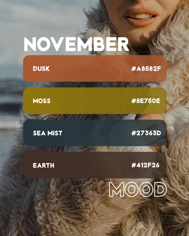 If November was a brand... 🖋
An autumn-winter colour palette and vibe that I'm feeling for this month 🖤