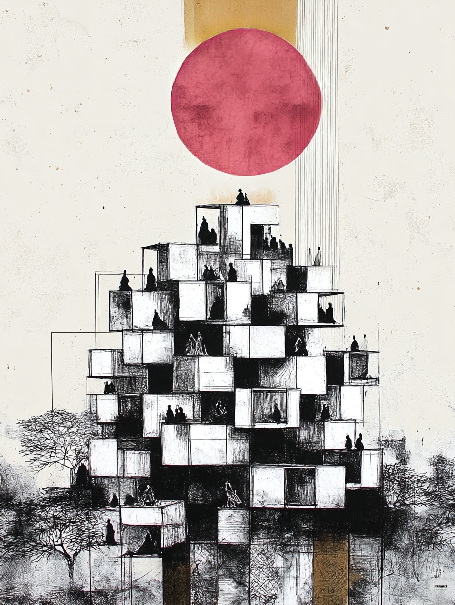 We build walls to live closer, yet end up further apart.
A study of space, solitude, and human connection.