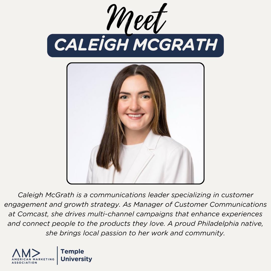 🚨 Today’s the day!
Join us in Alter LL35 from 12–12:50 PM as we welcome Caleigh McGrath! She will share her knowledge and professional journey in multi-channel campaigns that enhance experiences and connect people to the products they love.
Don’t miss it!
