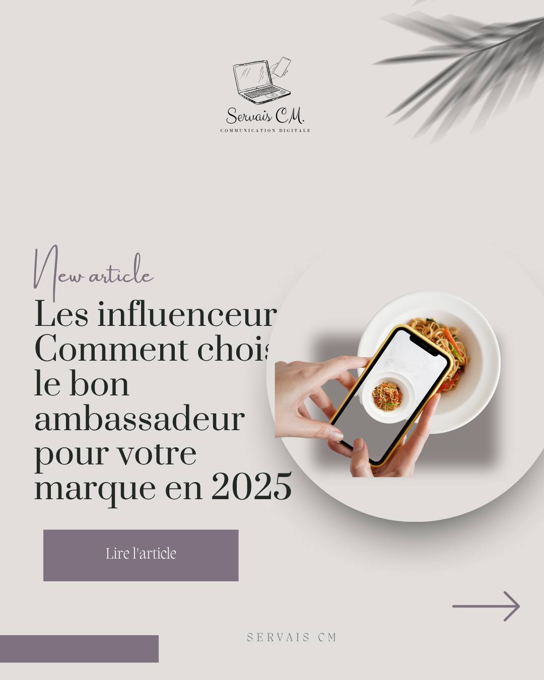 📢 Nouvel Article en Ligne ! 📢
🤝 Les Influenceurs : Comment Choisir le Bon Ambassadeur pour Votre Marque en 2025 🌟✨
Nous sommes ravis de vous présenter notre dernier article qui vous guide dans le choix des influenceurs pour représenter votre marque en 2025. Chez Servais CM, nous savons que la sélection des bons ambassadeurs est cruciale pour maximiser l'impact de vos campagnes de marketing d'influence.
🌟 Dans cet article, découvrez : 🌟
🔍 Alignement des Valeurs : Apprenez à choisir des influenceurs dont les valeurs et la mission résonnent avec celles de votre marque pour assurer une collaboration authentique.
📊 Analyse des Statistiques : Découvrez comment examiner les données d'engagement et de portée des influenceurs pour choisir ceux qui toucheront votre public cible.
👥 Pertinence de l'Audience : Comprenez l'importance de vérifier si l'audience de l'influenceur correspond à votre marché cible et à vos objectifs marketing.
💬 Engagement Authentique : Apprenez à repérer les influenceurs qui interagissent réellement avec leur communauté plutôt que ceux qui ont simplement un grand nombre de followers.
📈 Créativité et Style : Évaluez le style de contenu de l'influenceur pour vous assurer qu'il complète l'image de votre marque et attire votre audience.
🛠️ Outils d'Évaluation : Découvrez les outils et plateformes qui peuvent vous aider à analyser et à choisir les meilleurs ambassadeurs pour votre marque.
💡 Choisir le bon ambassadeur peut transformer votre stratégie de marketing d'influence et créer des liens durables avec votre audience.
💬 Lisez notre article dès maintenant pour découvrir toutes les astuces pour sélectionner les meilleurs influenceurs pour votre marque avec Servais CM ! 💬
#NouveauArticle #MarketingDInfluence #ChoisirLesInfluenceurs #ServaisCM #AmbassadeursDeMarque 🤝✨
Visitez notre site : servaiscm.com