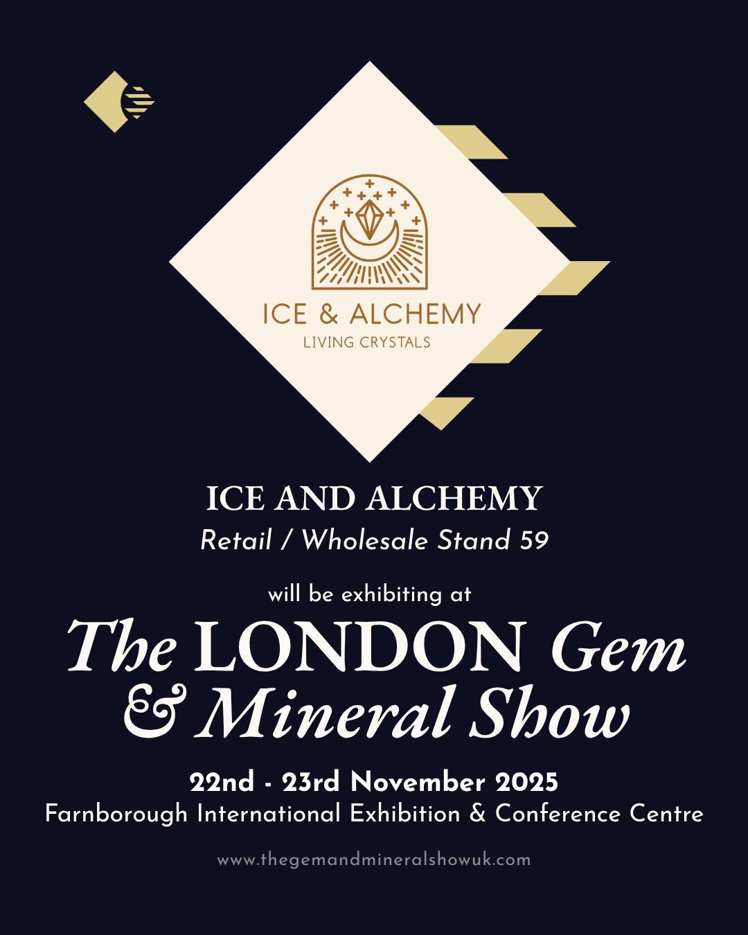 ✨ Exhibitor Spotlight: Ice and Alchemy - Retail/Wholesale Stand 59!
We are delighted to welcome Ice and Alchemy @ice_and_alchemy_ to The LONDON Gem & Mineral Show!
Ice & Alchemy offers "living crystals" for your home and personal journey, beautifully combining sacred sound, ethical sourcing, and soulful healing. Each piece is carefully chosen to inspire connection, balance, and transformation, bringing the magic of the natural world into everyday life. Their collection is a true embodiment of intention, supporting your spiritual journey.
Visit Retail & Wholesale Stand 59 to explore their stunning collection and discover the powerful energy of their living crystals!
📅 Show Details Dates: 22nd - 23rd November 2025 Location: Farnborough International Exhibition & Conference Centre Tickets: Available online now—LINK IN BIO for tickets!
Get your tickets today and secure your spot at the UK's premier gem and mineral event!
A big thank you to our wonderful sponsor, @mayfair.gems, for their continued support.
#thelondongemandmineralshow #thegemandmineralshowsuk #iceandalchemy