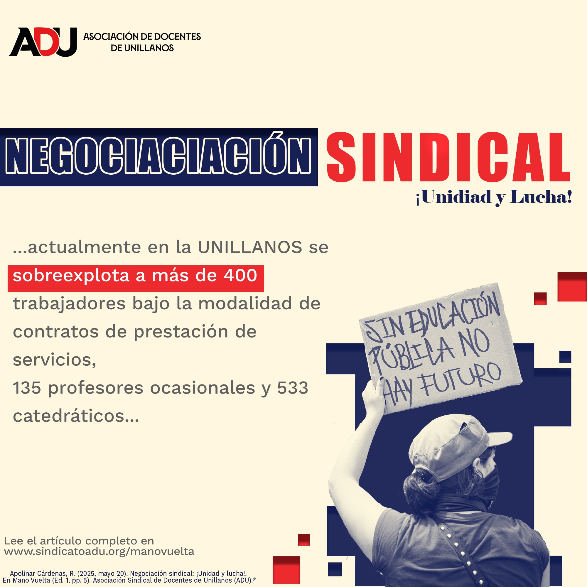 📰 En la primera edición de Mano Vuelta encontrarás artículos que analizan las contradicciones del trabajo en la universidad pública.
Lee sobre la lucha sindical en UNILLANOS y la defensa de los derechos laborales.
📲 Descárgalo en el link de la bio.