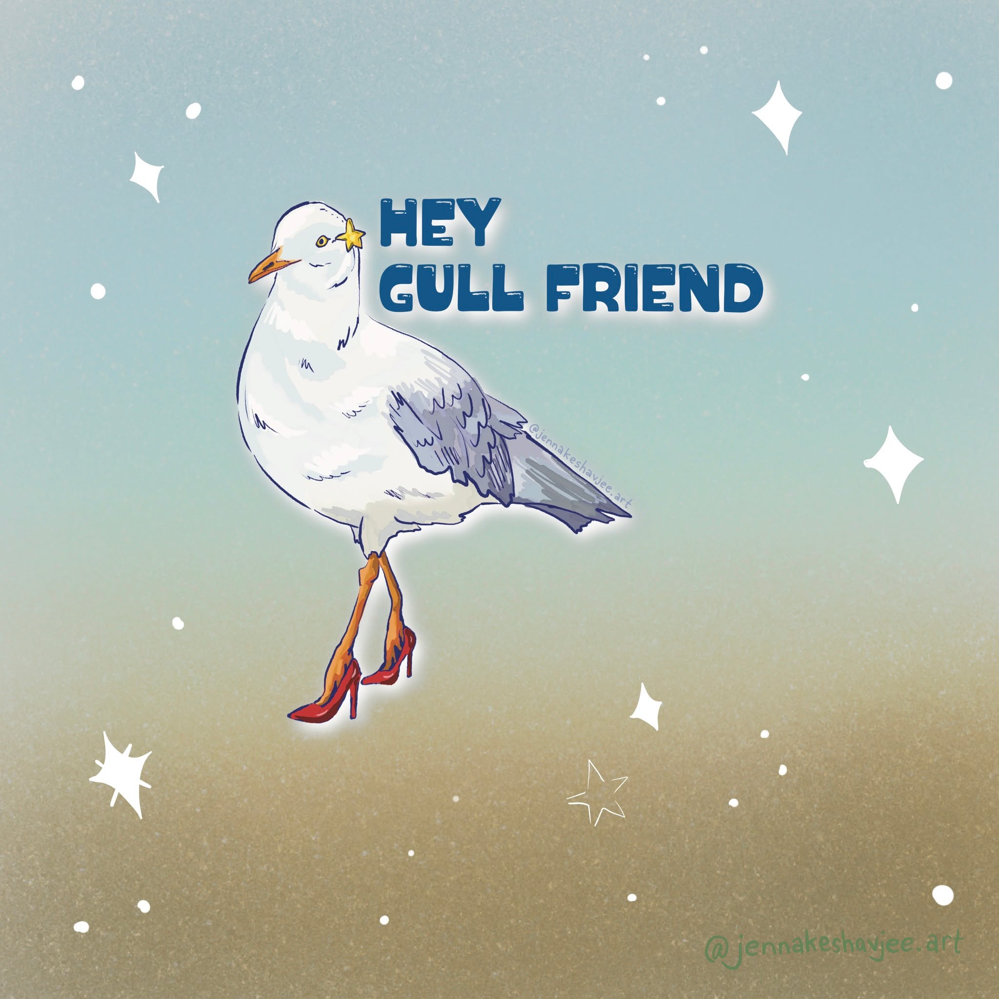 *new sticker* 😅😅 I saw this pun/phrase on the internet somewhere, and it made me Giggle - 😅 still does everytime I say it in my head. So I knew I needed to make my own little Gull Friend sticker for extra giggles everyday 🤣