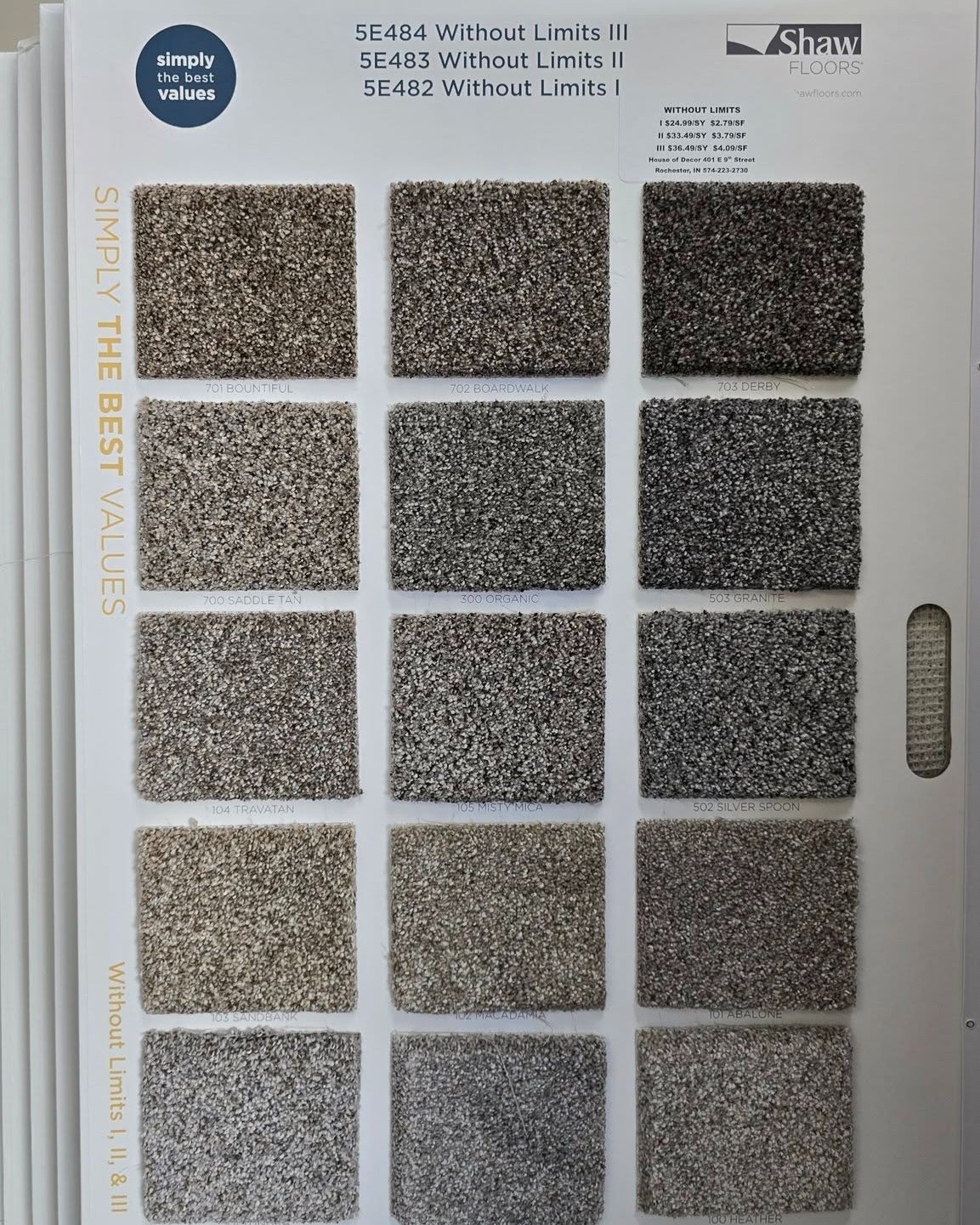Shaw Carpet 🏠
Shaw carpet brings comfort, warmth, and style into your home with plush textures, durable fibers, and beautiful patterns.
Whether you’re refreshing a bedroom or creating a cozy living space, our team at House of Decor can help you pick the right carpet for your lifestyle. Visit us to see samples and schedule a quote.