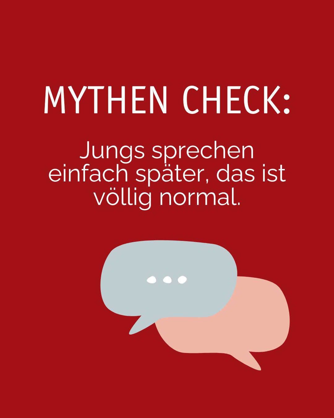 ❌ Mythos: „Jungs sprechen einfach später – das ist normal.“
✅ Fakt: Zwar gibt es individuelle Unterschiede in der Sprachentwicklung, aber Geschlecht allein ist kein Grund, Sprachauffälligkeiten zu verharmlosen.
👶 Manche Kinder sprechen früher, andere später – das gilt für Mädchen und Jungen gleichermaßen.
Wenn ihr das Gefühl habt, dass euer Kind sprachlich deutlich hinter Gleichaltrigen liegt, lohnt sich eine frühe logopädische Einschätzung.
👉🏼 Denn: Je früher eventuelle Auffälligkeiten erkannt werden, desto besser können wir gezielt unterstützen.
💬 Sprecht uns gern an, wenn ihr unsicher seid – wir beraten euch individuell und einfühlsam.
#sprachentwicklung #sprachmythen #logopädie #früherkennung #sprachtherapie #sprachförderung #sprachentwicklungbeikindern #sprachkompetenz #sprachmythos #elternratgeber #logopädiesalzkotten #salzkotten