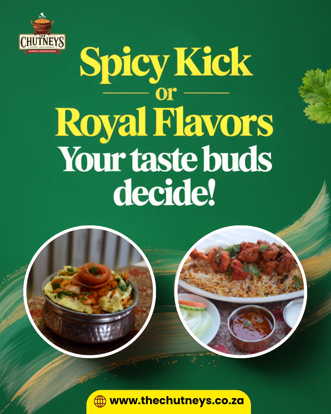 Spicy Kick or Royal Flavors? Your Taste Buds Decide!
Are you team Chicken Schezwan Rice for that fiery punch or team Chicken Biryani for rich, aromatic indulgence? Cast your vote and let us know which dish rules your cravings today!
Comment your favorite and tell us why let the flavor battle begin!
Follow us on social media for more info👇
Insta - @thechutneysrestaurant https://www.instagram.com/thechutneysrestaurant...
Fb - https://www.facebook.com/thechutneys
Web - https://www.thechutneys.co.za
#TheChutneys #AuthenticIndianCuisine #TasteOfIndia #FoodLoversParadise #IndianFoodie #FoodiesOfJohannesburg #MidrandEats #ChickenSchezwanrice #chickenbriyani