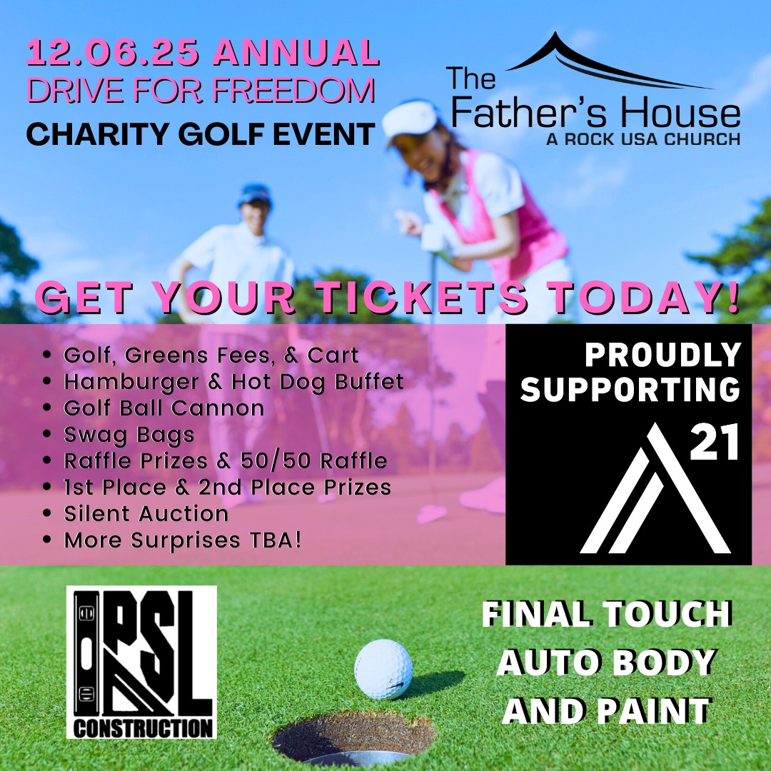 There are still tickets available to purchase for our 2025 A21 Drive for Freedom Golf Event, a best ball scramble! All levels welcome to enjoy a great day of golf for a wonderful cause! Don't miss it!
Follow the link https://www.lifestylecoast2coast.com/event-details-registration/a21-2025-drive-for-freedom-golf-event to purchase your tickets today!
