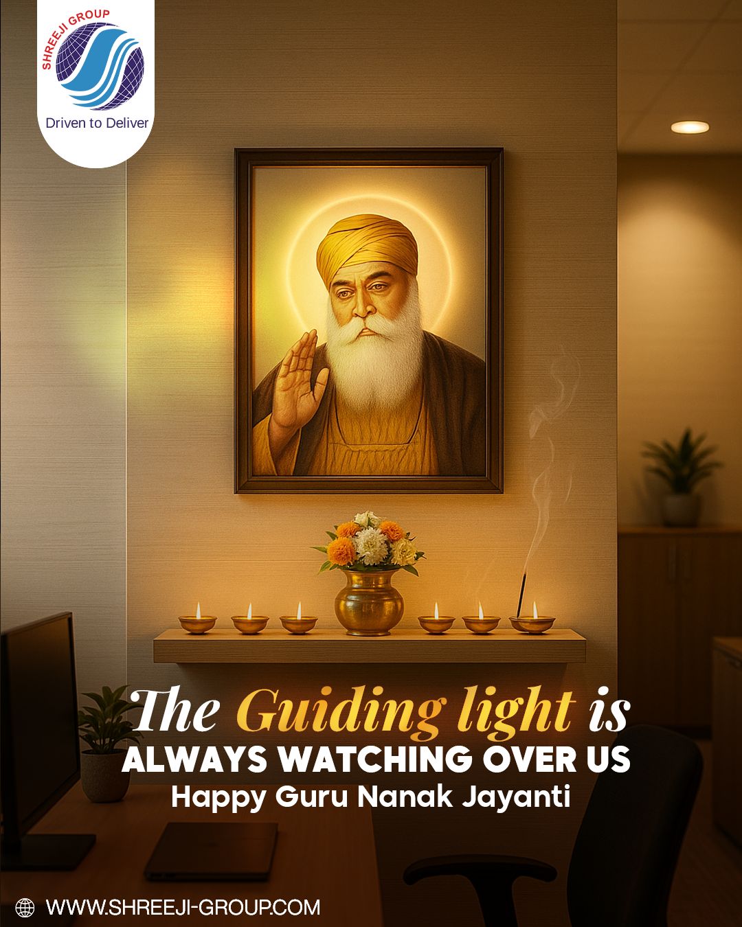 On this Guru Nanak Jayanti, Shreeji Group extends warm wishes of peace, kindness, and wisdom. May the guiding light inspire us towards unity and truth every day.
#ShreejiGroup #GuruNanakJayanti #FestivalOfFaith #GuidingLight #BlessingsOfGuru