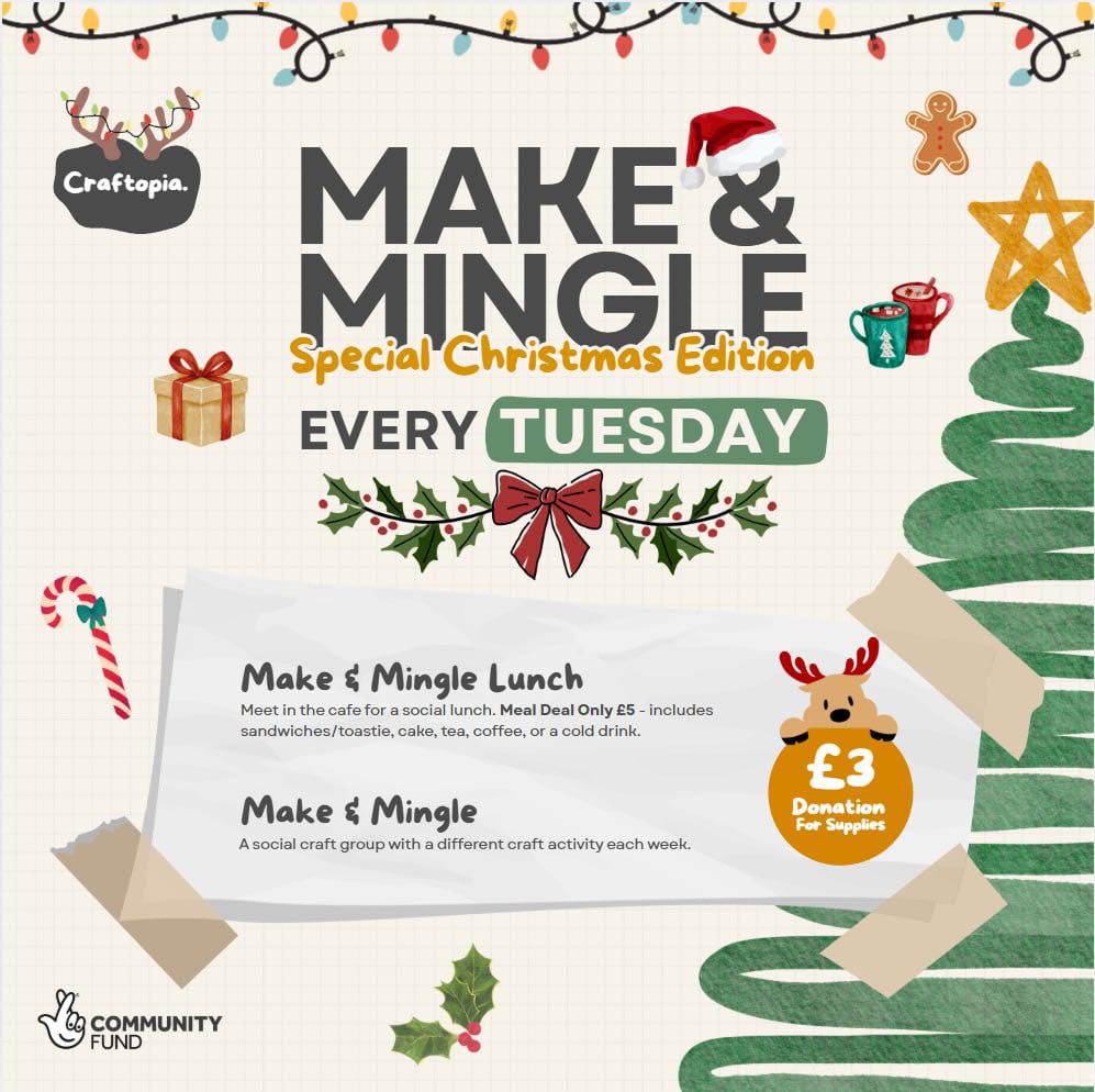 🎄 MAKE & MINGLE CHRISTMAS EDITION 🎄
12pm to 2pm ✨✨✨
Starting next week, we have 6 weeks of Christmas crafts every Tuesday & Thursday. We have the following activities for you all to look forward to this November and December:
11/11 - Christmas lanterns with Sammie
18/11 - Wreath making with Gina
25/11 - Gonks with Danielle
02/12 - Christmas decorations with Gina
09/12 - Snow globes with Sammie
And to finish off, we have our Christmas party on the 16th December 2025. 🎅🏻🧑🏻🎄✨
Comment below to let us know if you’re coming! We can’t wait to celebrate with you all season long. 💖
Sammie. X