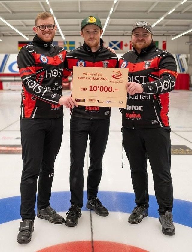 An unbeaten run saw Border curler Cameron Bryce skip his team to the Swiss Cup Basel title at the weekend. @teambrycecurling defeated Canadian, Dutch, Norwegian (twice) and Swedish opponents with a win over a home team in the final. Cameron a former pupil at Morebattle primary school & @kelsohighschool has now hot footed across the Atlantic for the teams next events; the @pentictoncurlingclub Classic, British Columbia and Red Deer Curling Classic, Alberta